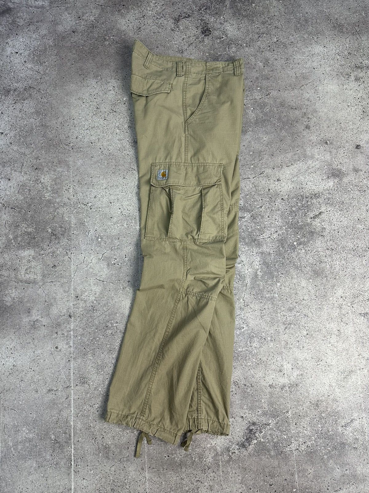 Carhartt × Vintage Vintage Carhartt Cargo Distressed Pants Faded Beige Y2K Size US 32 / EU 48 - 1 Thumbnail