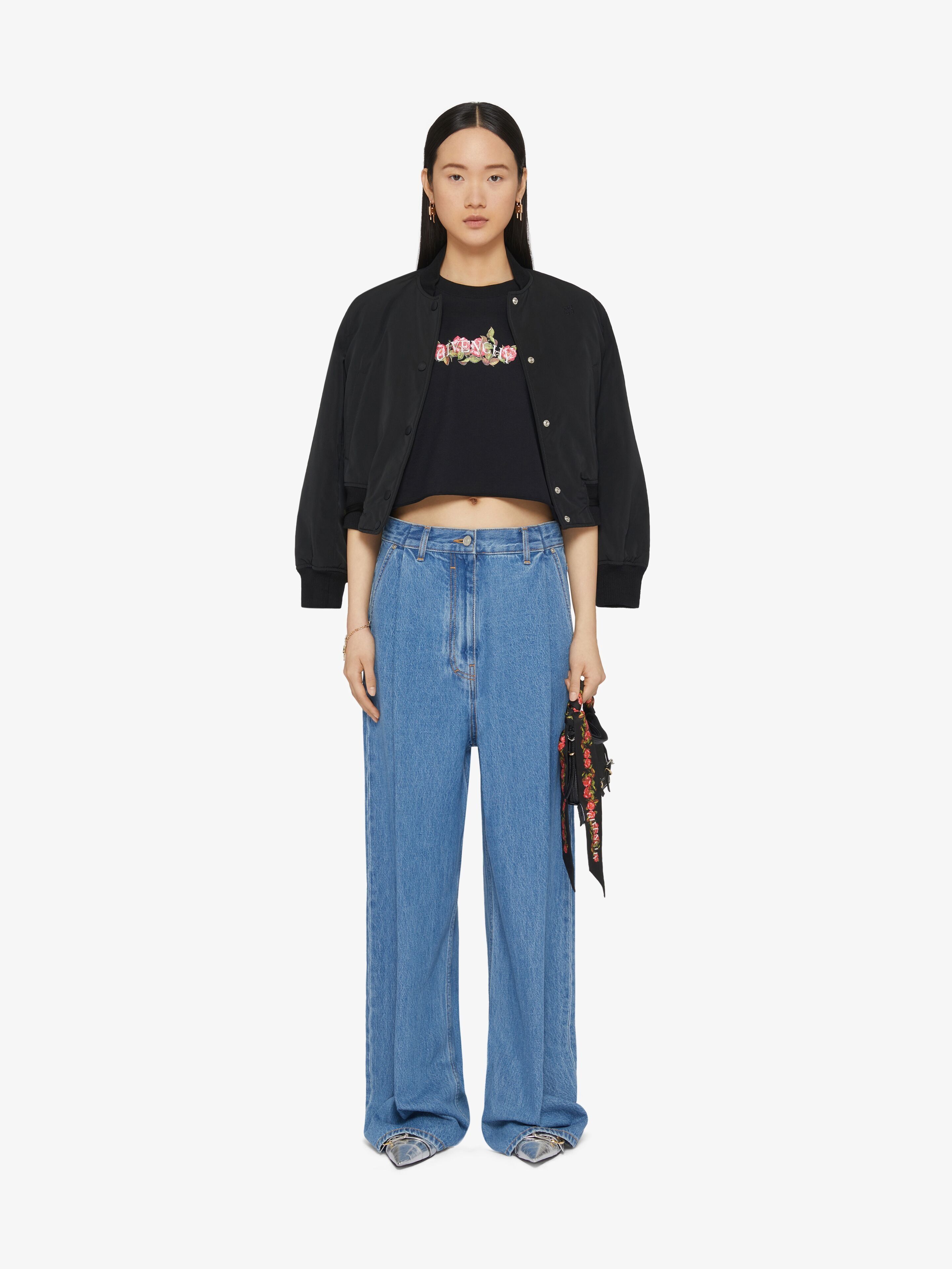 Givenchy o1w1db10825 Cropped Masculine T-Shirt in Black Size XS / US 0-2 / IT 36-38 - 2 Thumbnail