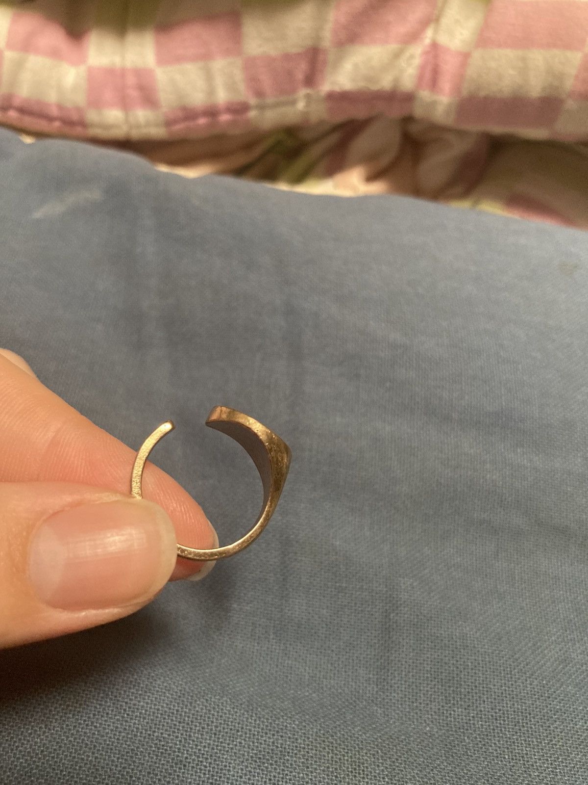 Other Gold coloured white enamel feature ring Size ONE SIZE - 2 Thumbnail