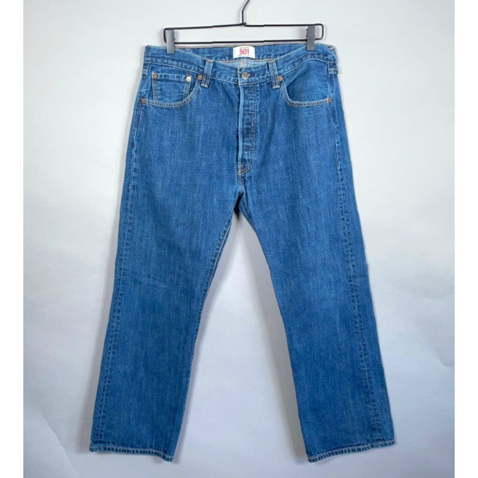 Levi's Levi's 501 XX Straight Jeans Men's 34x27 Blue Button Fly Regular Fit Retro Grunge Size US 34 / EU 50 - 2 Thumbnail