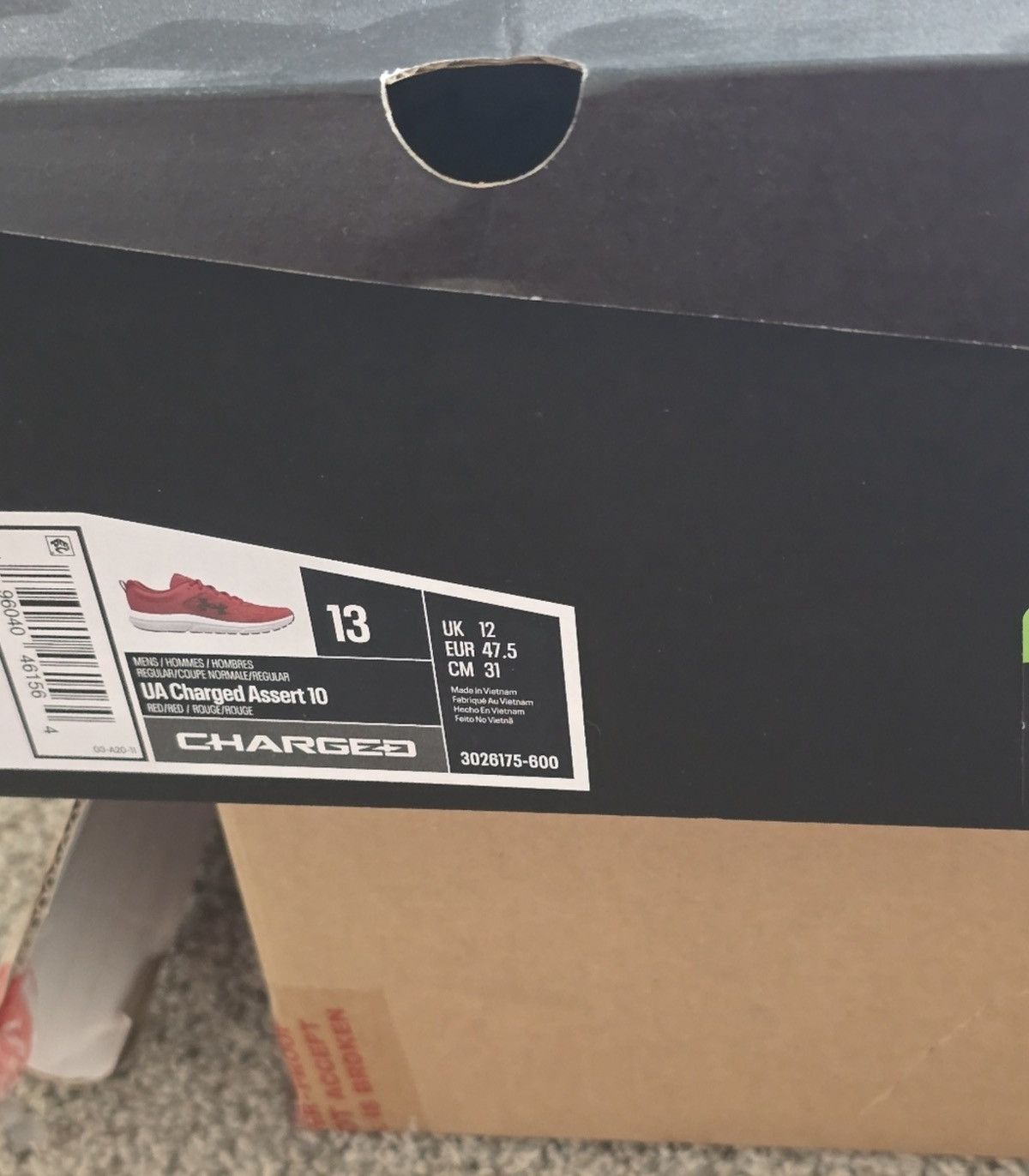 Under Armour Under Armour Charged Assert 10 Red/Black Shoes Size 13 Size US 13 / EU 46 - 2 Thumbnail