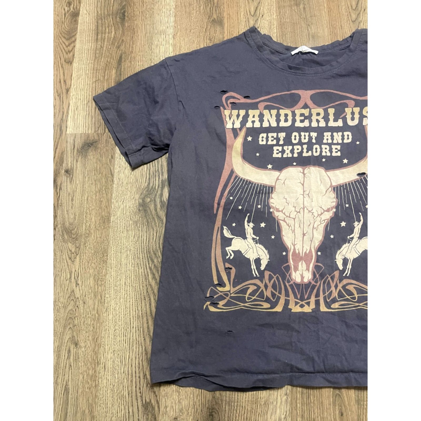 Vintage Love & Lazy Days Shirt Womens XL Gray Wanderlust Get Out and Explore Casual T-Shirt Short Sleeve Crew Neck Pullover Brand Lazy Days Regular Fit Size XL / US 12-14 / IT 48-50 - 3 Thumbnail