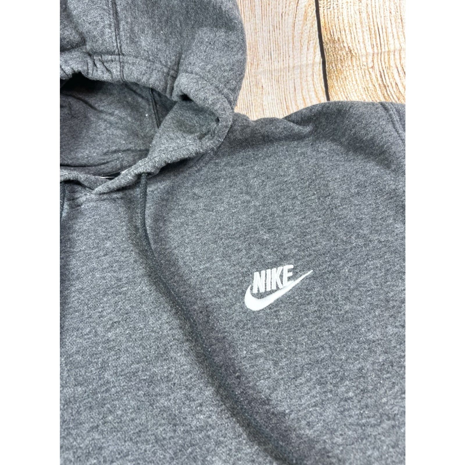 Nike Nike Men's Club Pullover Hoodie Fleece Charcoal Heather XL Sweatshirt Hoodie Pockets Sportswear Mens Size US XL / EU 56 / 4 - 4 Thumbnail