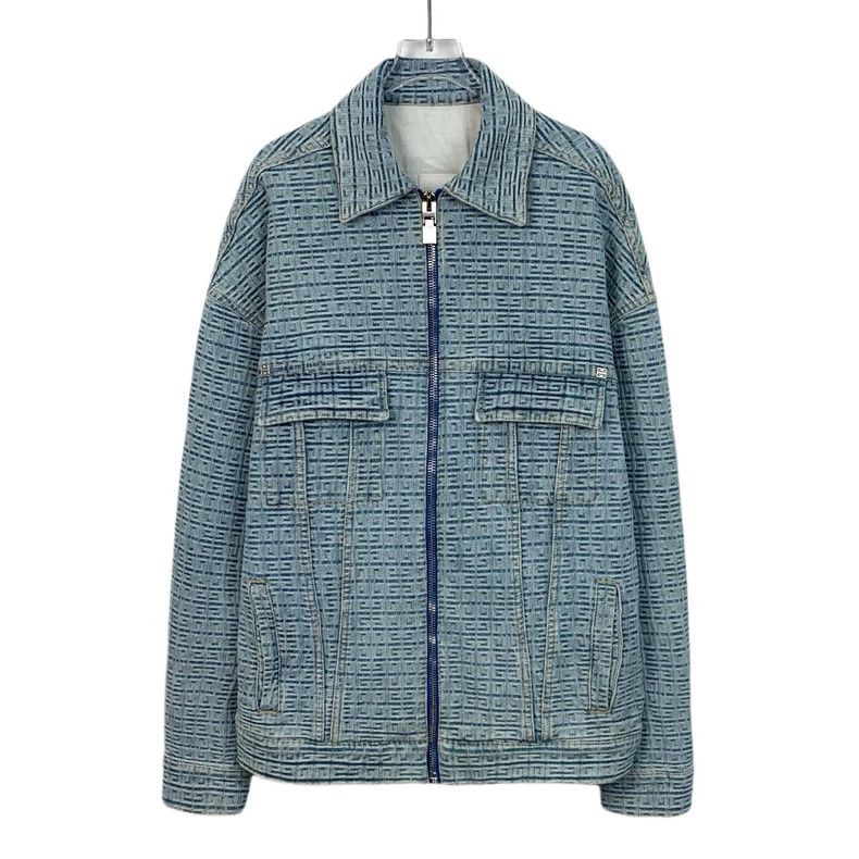Givenchy Givenchy Blue Logo Jacquard Full Print Cotton Collar Long Size US S / EU 44-46 / 1 - 1 Thumbnail