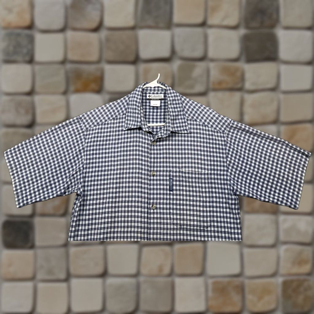 Vintage Columbia Button Shirt Men’s Large Blue White Plaid Short Sleeve Logo Sportswear Size US L / EU 52-54 / 3 - 1 Thumbnail
