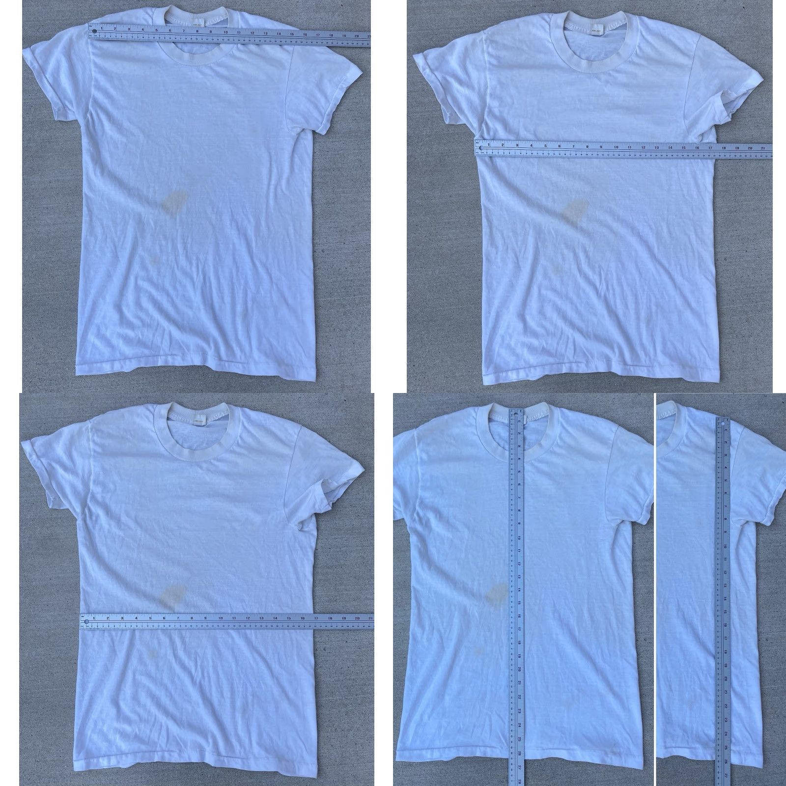 JCPenney VINTAGE JCPenney Blank White T-Shirt 38 USA 50/50 Fortrel Cotton Poly Short Sleeve Men's Shirt 1970s Rockabilly White fits Men Size US M / EU 48-50 / 2 - 11 Thumbnail