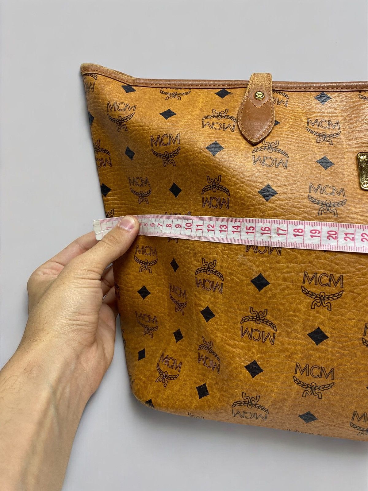 MCM MCM Visetos Tote Bag Cognac Brown Monogram Leather Bag Size ONE SIZE - 24 Thumbnail