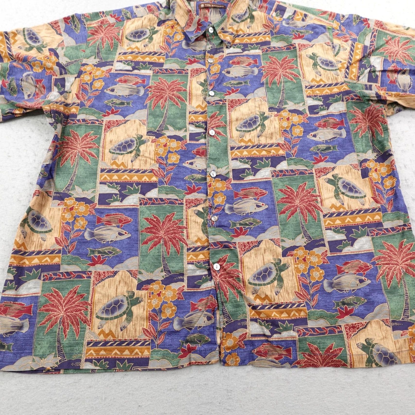 Tori Richard Tori Richard Shirt Mens 2XL Sea Life Turtles Fish Hawaiian Aloha Tropical Camp Size US XXL / EU 58 / 5 - 4 Thumbnail