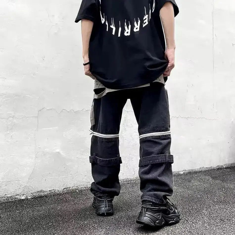 Japanese Brand Retro Detachable Zipper Wide Leg Design Cargo Pants Size US 30 / EU 46 - 3 Thumbnail