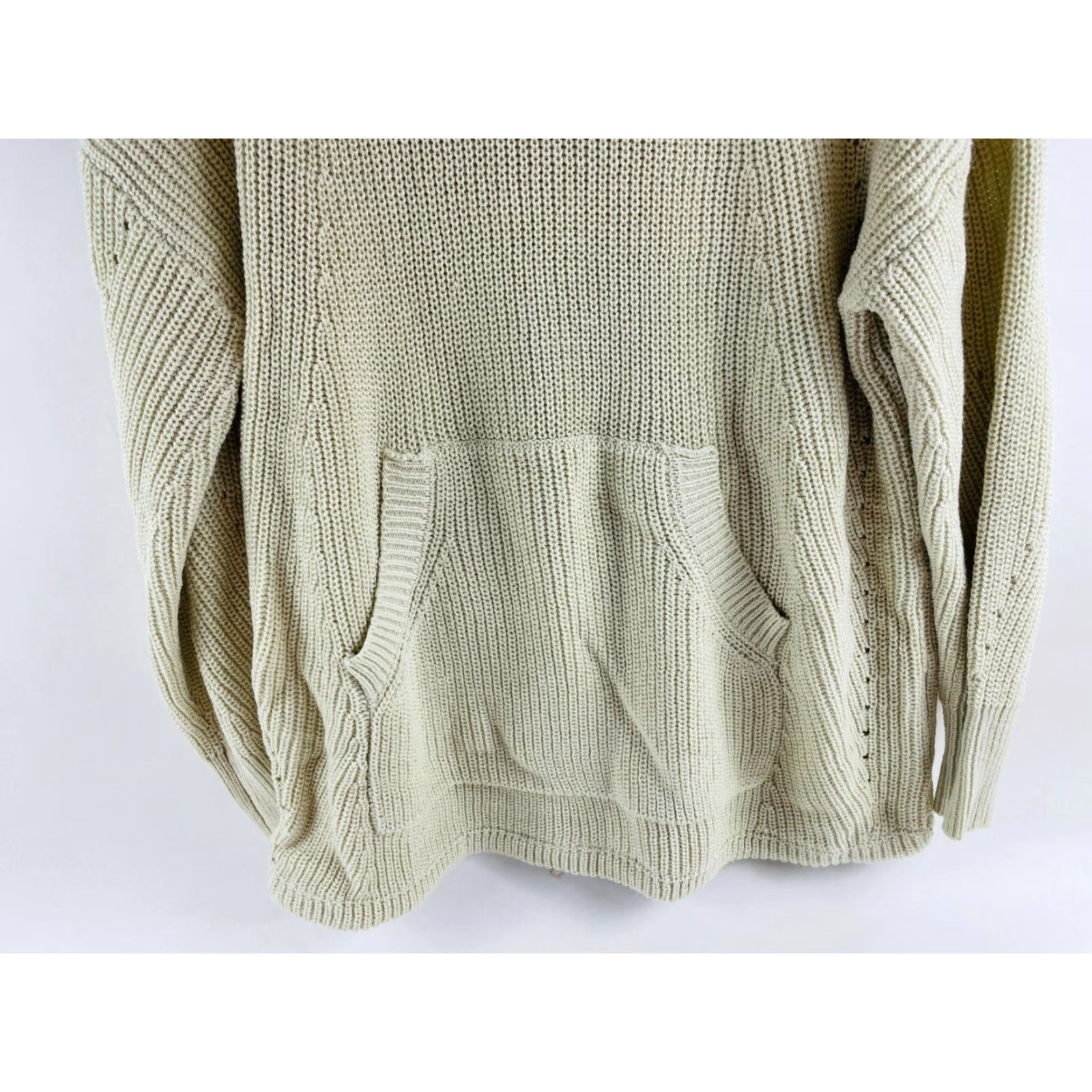 Vintage RDI Sweater Women’s Size S Oversized Cream Mock Neck Drawstring Sleeve Knit NWT Size S / US 4 / IT 40 - 3 Thumbnail