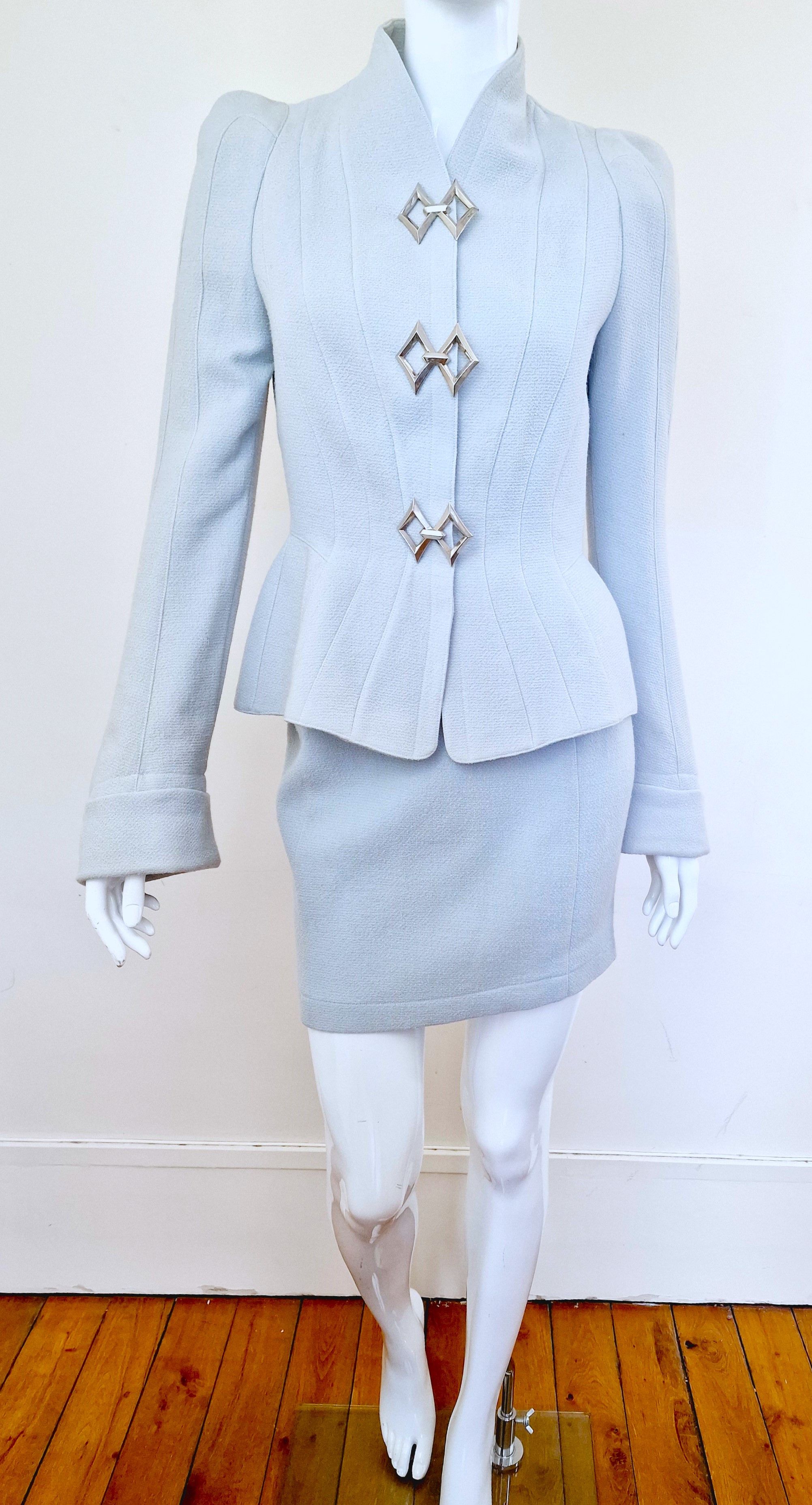 Thierry Mugler Thierry Mugler Metal Star Blue Couture XS Small Dress Suit Size XS / US 0-2 / IT 36-38 - 2 Thumbnail