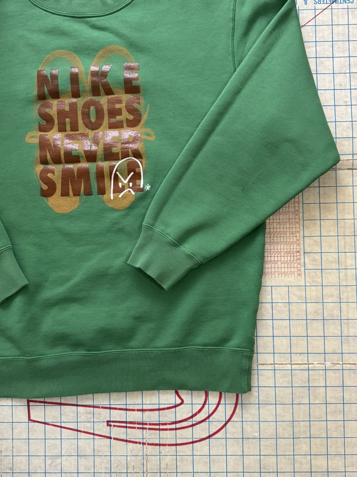 Nike × Vintage Vintage Y2K Nike Shoes Never Smile Crewneck Sweater Green Size US L / EU 52-54 / 3 - 9 Thumbnail