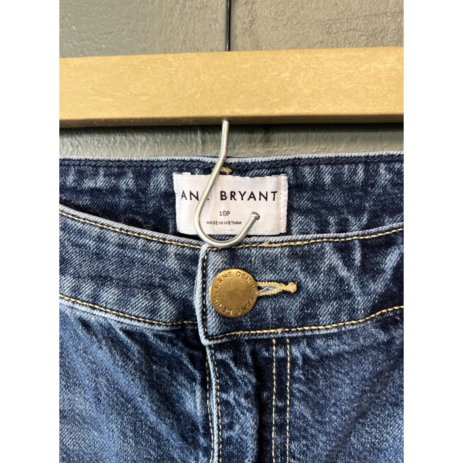 Vintage Lane Bryant Jeans Blue Wide-Leg 18P Plus Size Womens Size 40" / US 18 - 2 Thumbnail
