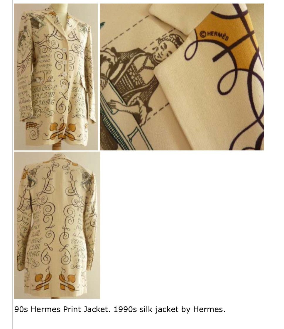 Hermes 90s hermes print jacket,1990 silk jacket by hermes Size M / US 6-8 / IT 42-44 - 16 Thumbnail