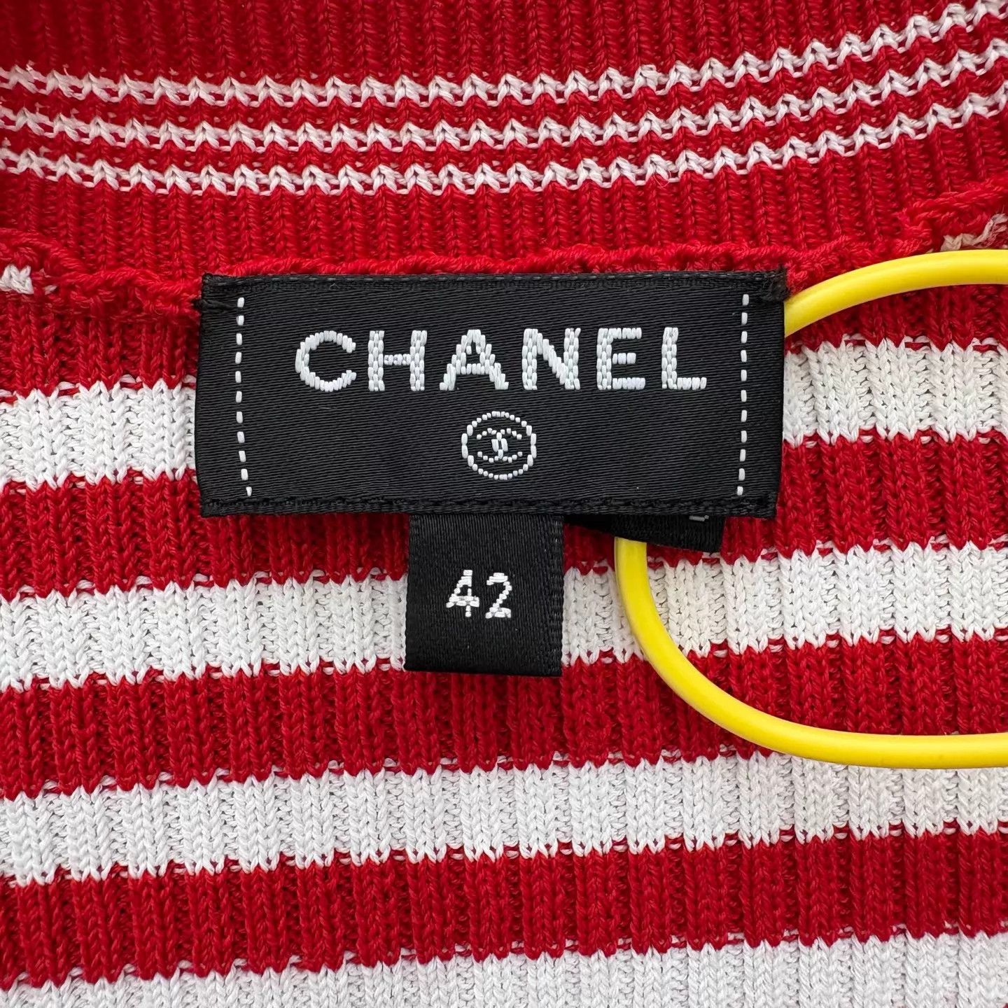 Chanel Chanel red/white colorblocked striped V-neck long cardigan Size M / US 6-8 / IT 42-44 - 3 Thumbnail