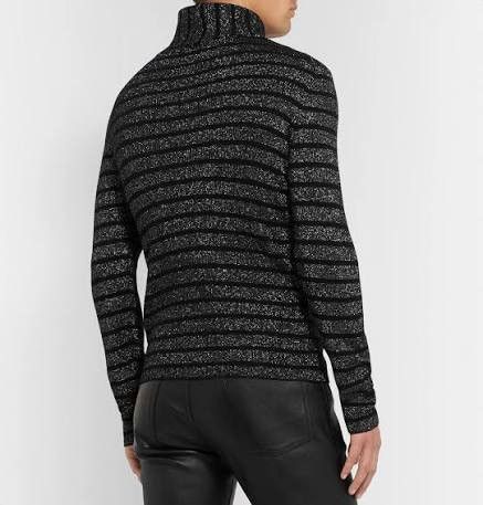 Saint Laurent Paris Saint Laurent Paris Striped Lurex Rollneck Sweater Size US M / EU 48-50 / 2 - 5 Thumbnail