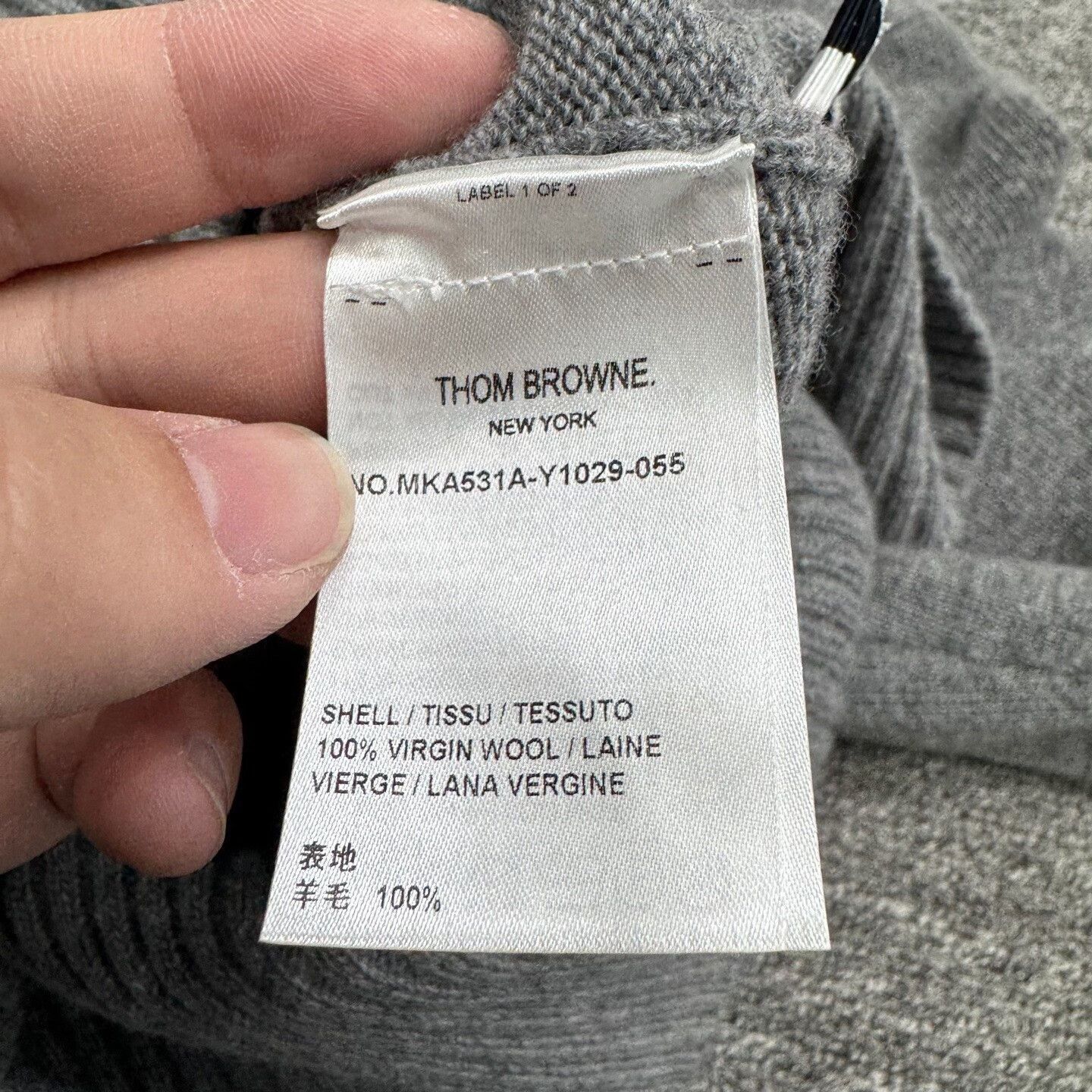 Thom Browne thom browne grey wool knit sweater. Size US L / EU 52-54 / 3 - 4 Thumbnail