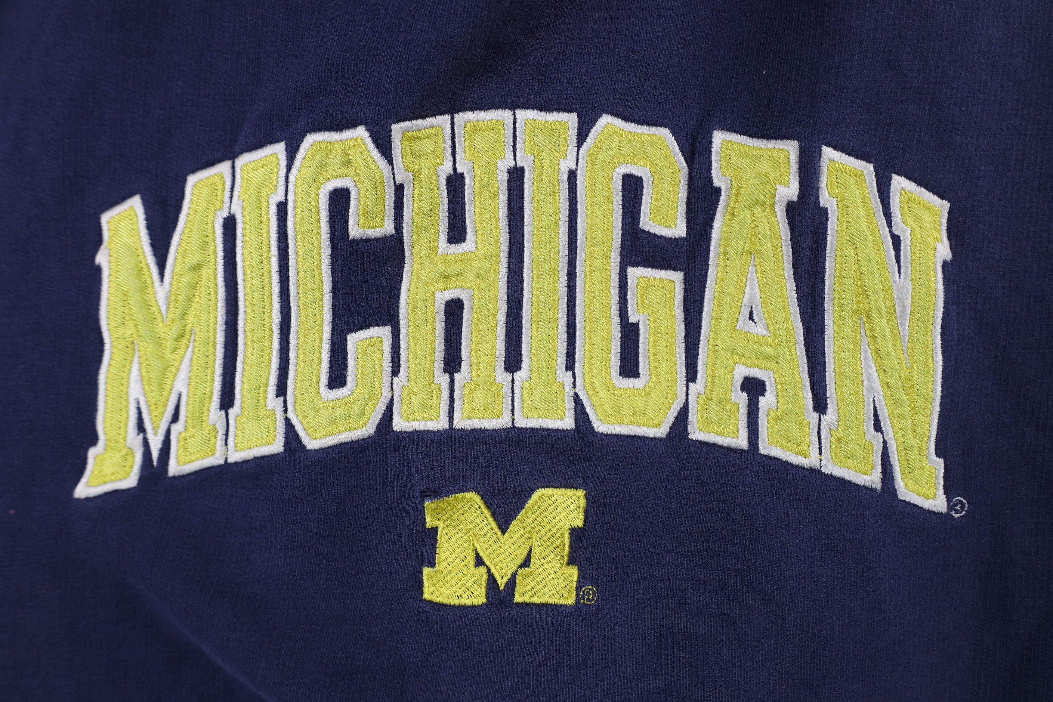 Vintage Vintage 90s Sun Faded University of Michigan Hoodie Blue Size US L / EU 52-54 / 3 - 4 Thumbnail