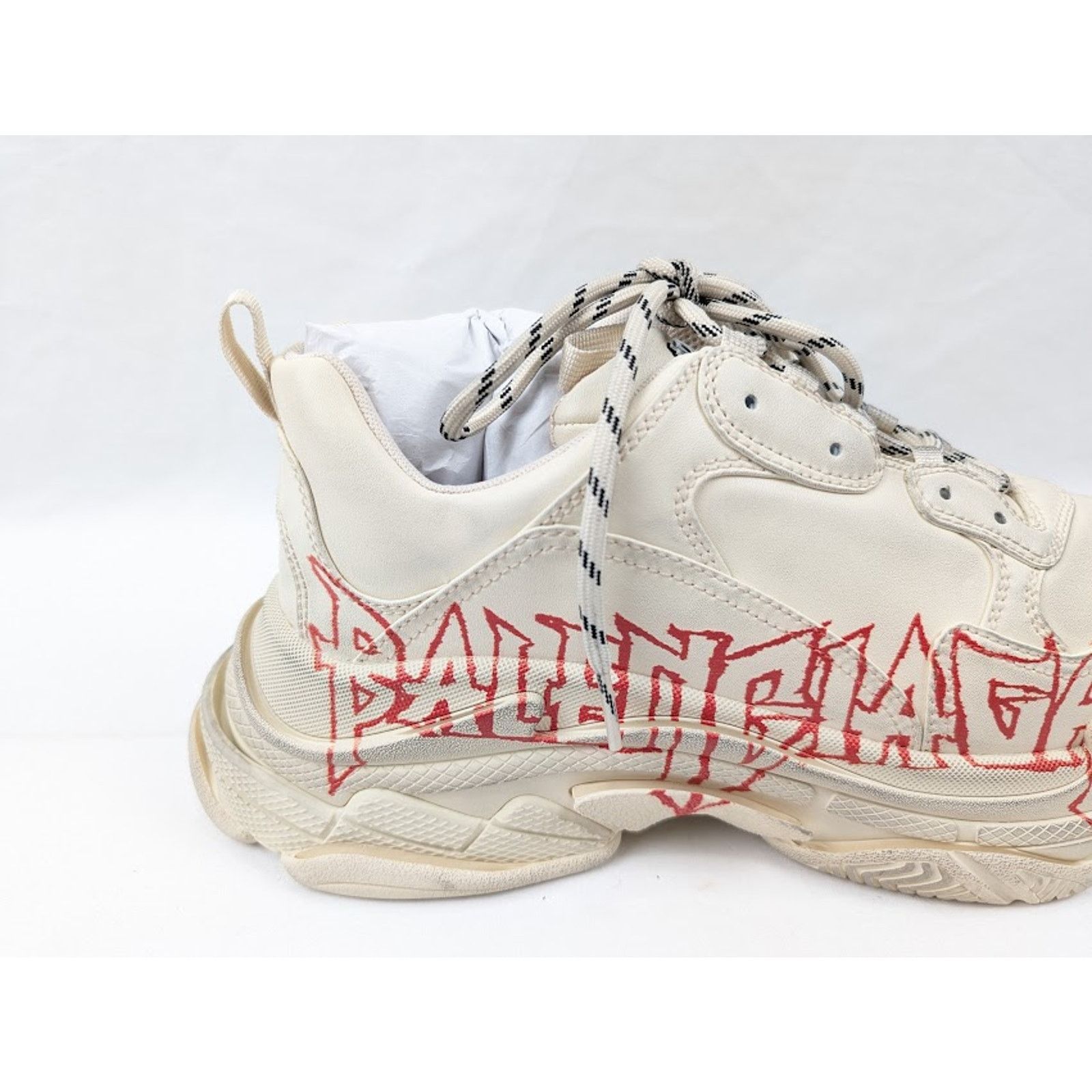 Balenciaga o1rshd1 Q:2 / Triple S Low-Top Sneakers in White/Red/Black Size US 10 / EU 43 - 4 Thumbnail