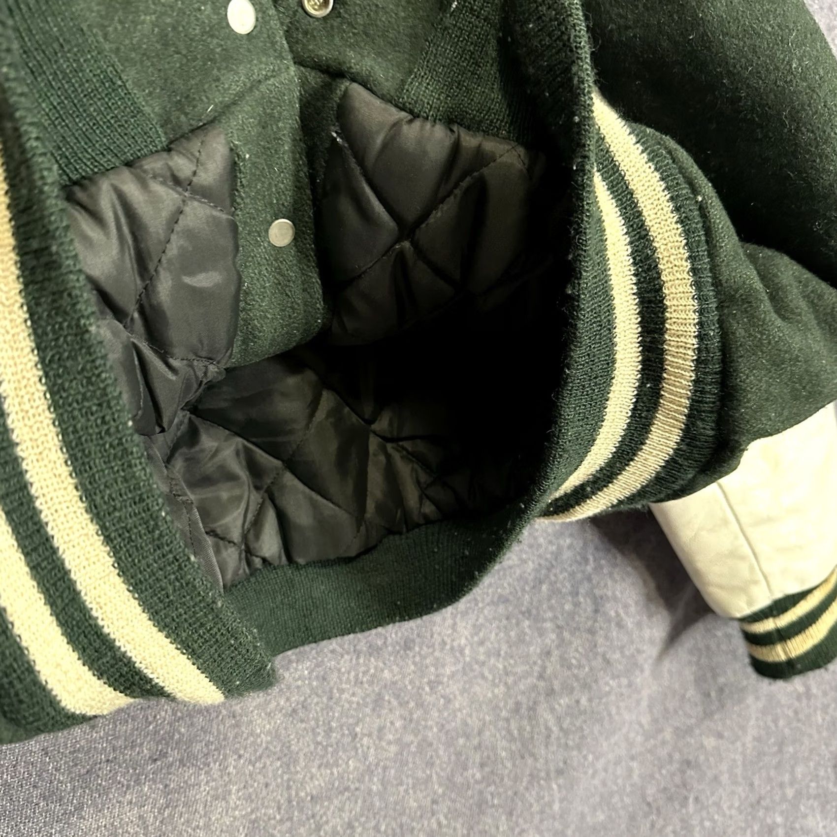 Vintage VINTAGE Neff Varsity Jacket - Greenvill e Theater Green 90s USA Mens L Jacket Size US L / EU 52-54 / 3 - 5 Thumbnail