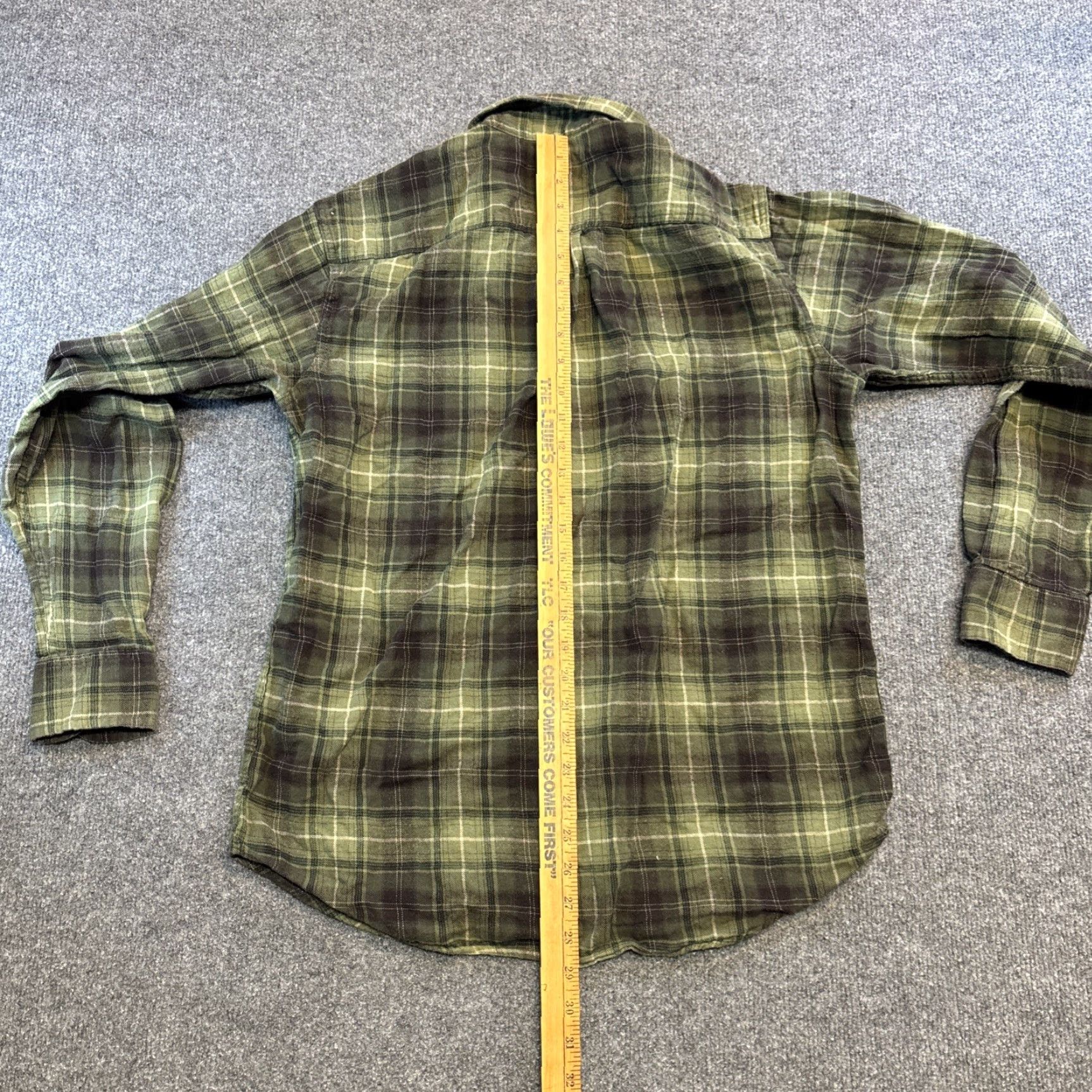 Vintage GH Bass Co Men’s M Chamois Flannel Green SOFT Plaid Button Down Collared Shirt Size US M / EU 48-50 / 2 - 7 Thumbnail
