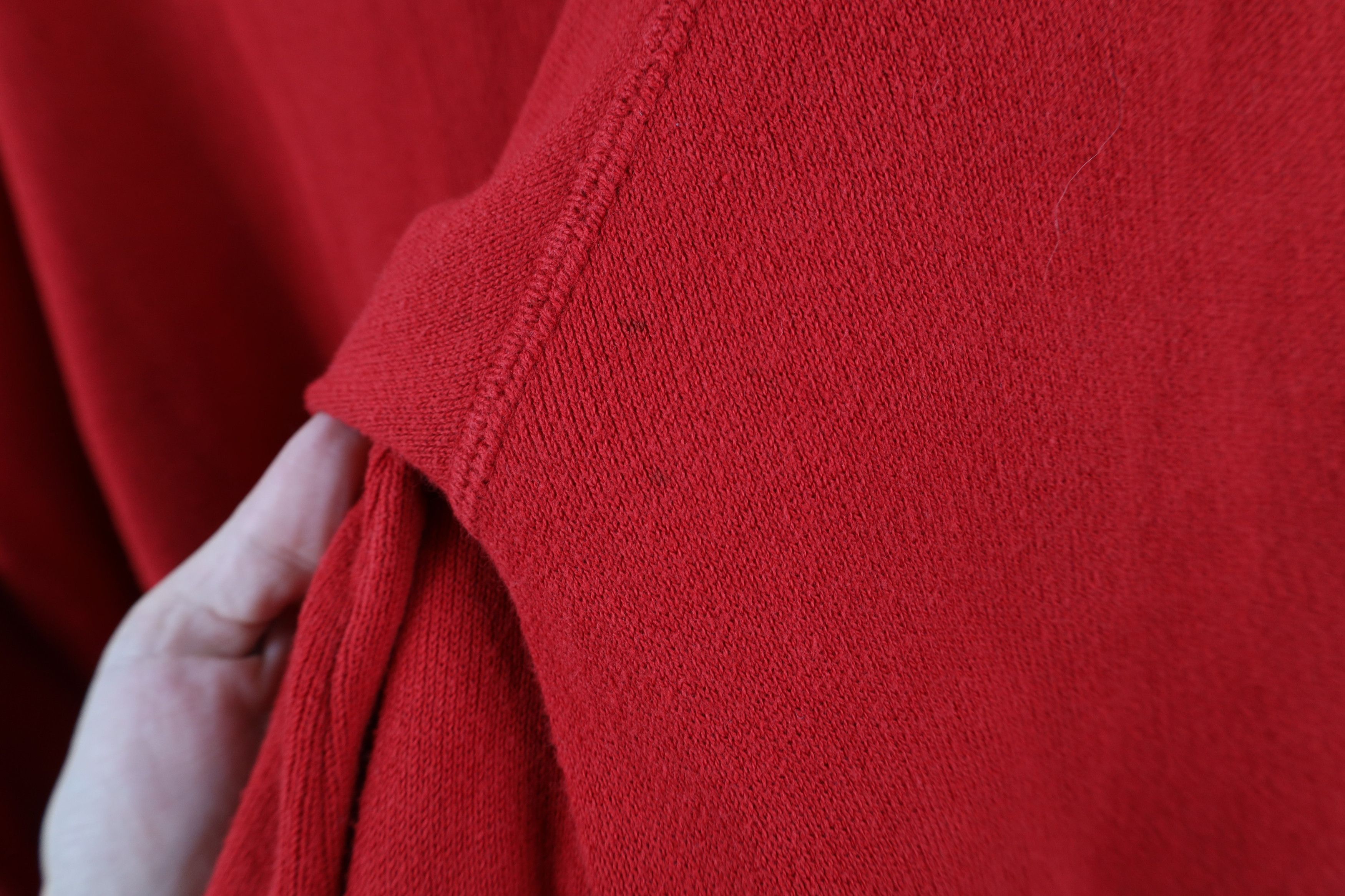 Vintage Vintage 90s Streetwear Cotton Knit Crewneck Sweater Red USA Size US XL / EU 56 / 4 - 8 Thumbnail