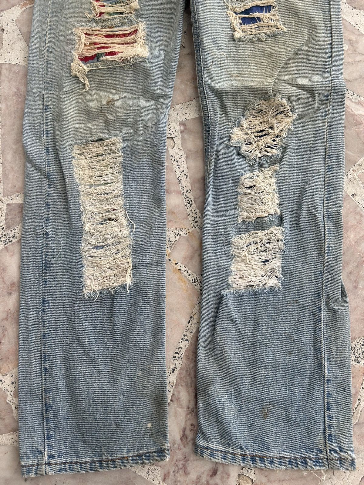 Levi's Levis 505 Vintage Ripped Jeans Size US 31 - 3 Thumbnail