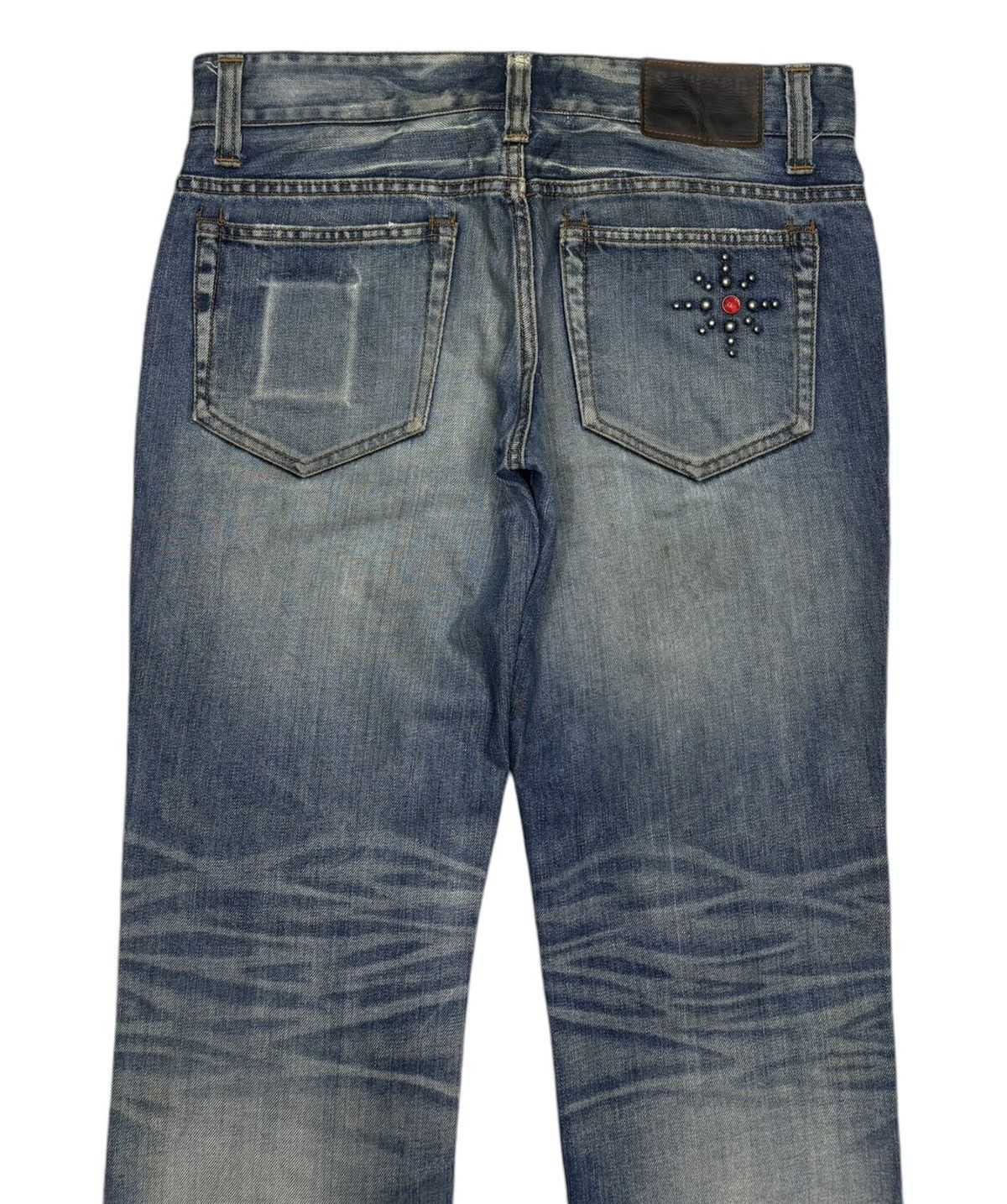 Japanese Brand 💥FLARE💥SANFORD FLARED DISTRESS DENIM JEANS Size US 33 - 6 Thumbnail