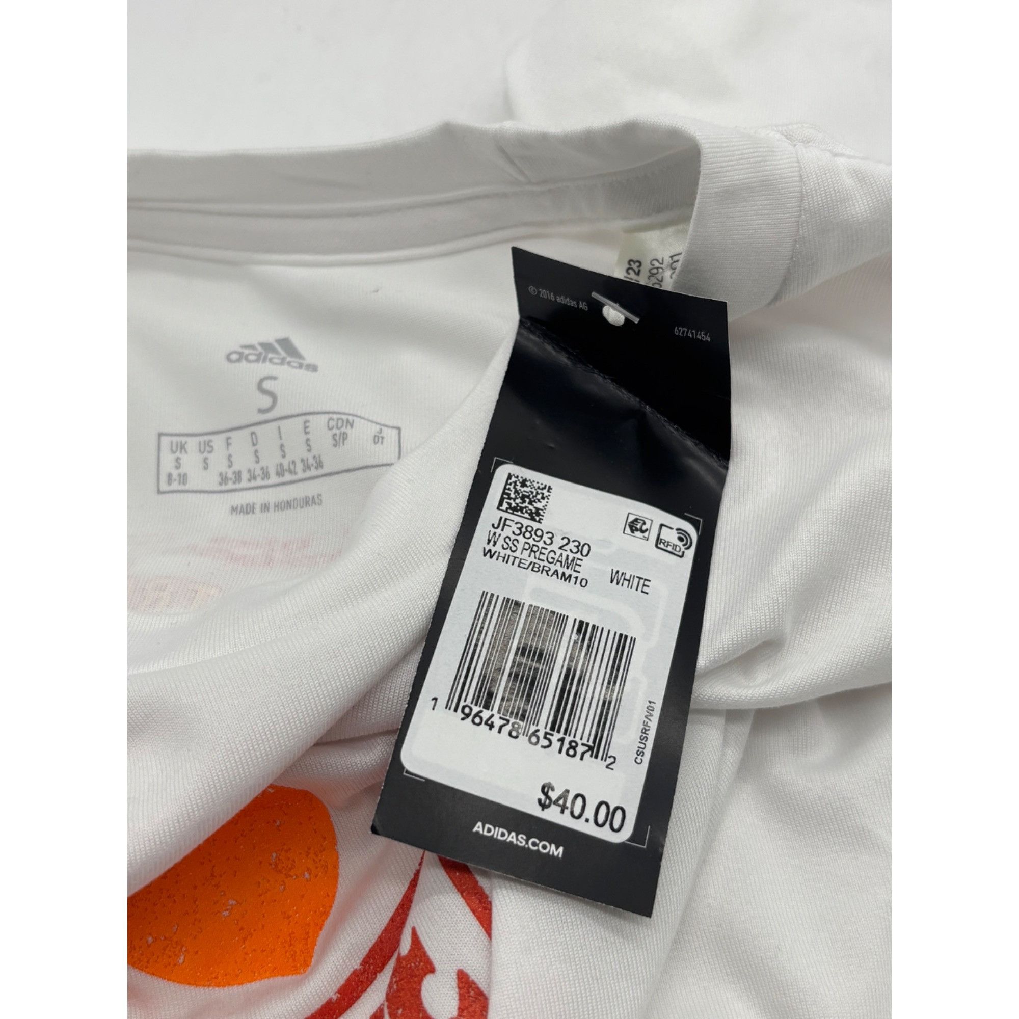 Adidas Adidas Women’s Peach Tree Road Race Pregame T-Shirt, White, Size S / US 4 / IT 40 - 7 Thumbnail