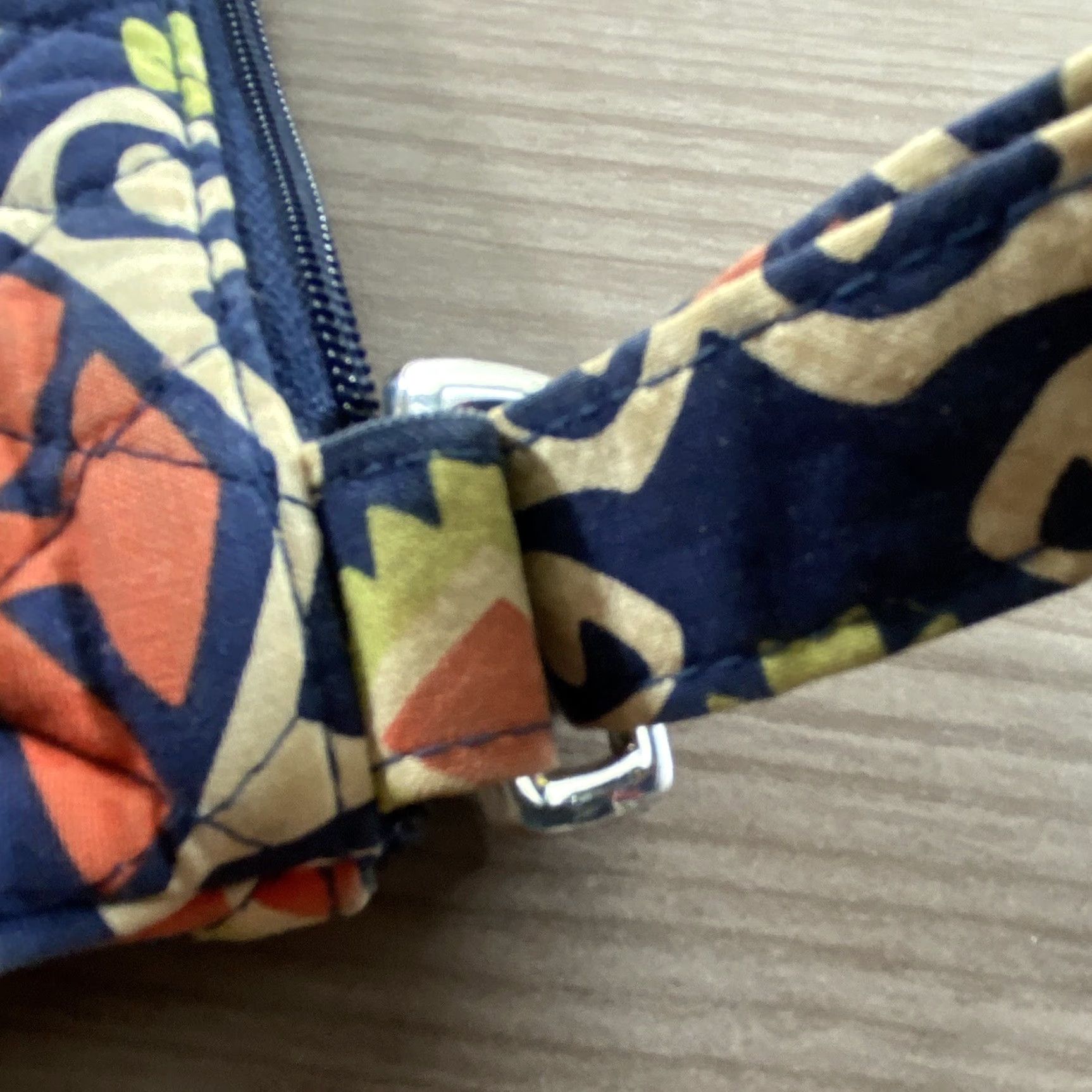 Vera Bradley Vera Bradley Sun Valley Tablet Hipster Crossbody Purse Navy Orange White Geometric Aztec Quilted Exterior Medium Women Crossbody Bag Size ONE SIZE - 8 Thumbnail