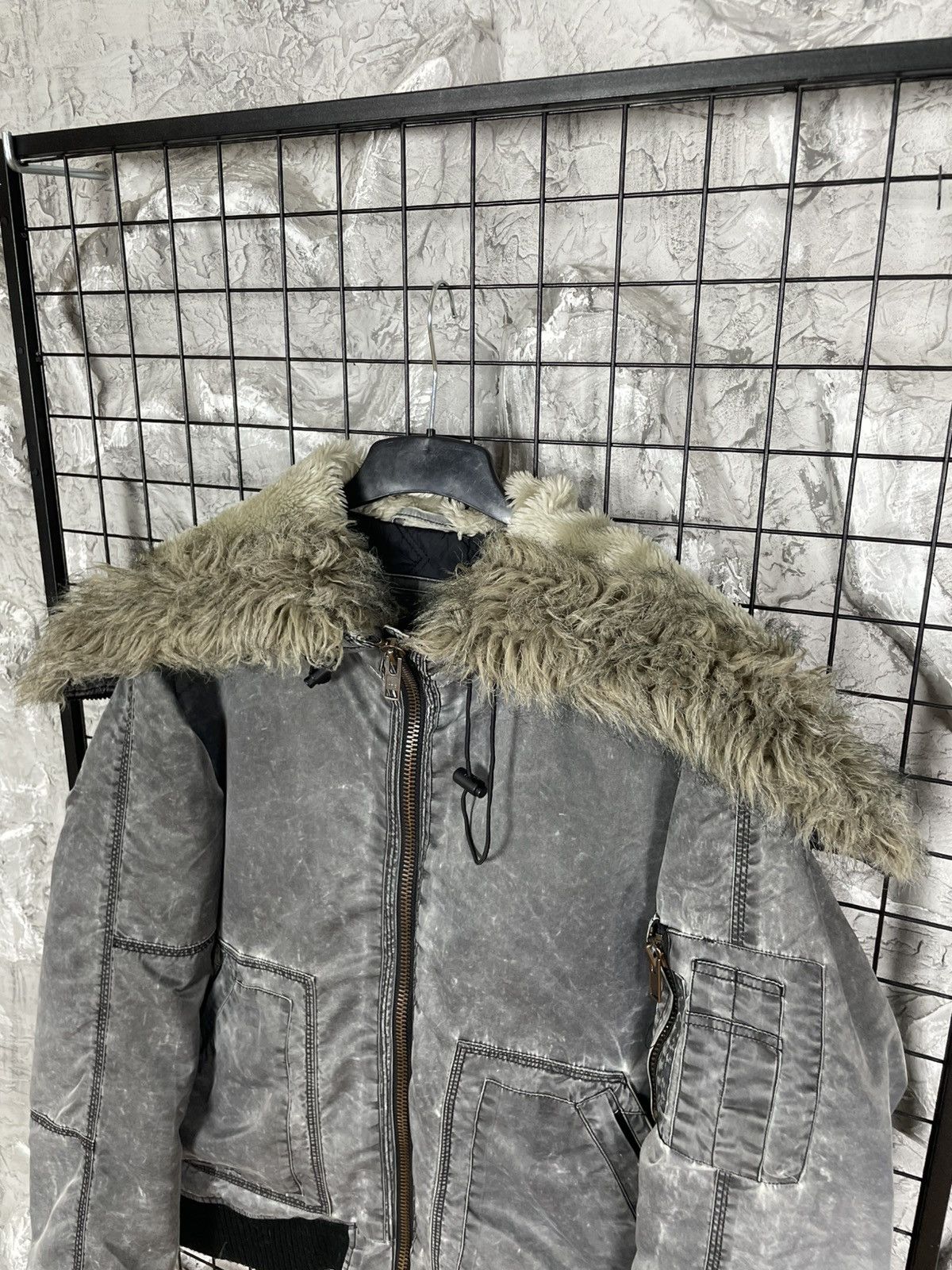 River Island Vintage Fade Fur Jacket Y2K If Six Was Nine LGB Archive Vibe Size US L / EU 52-54 / 3 - 10 Thumbnail