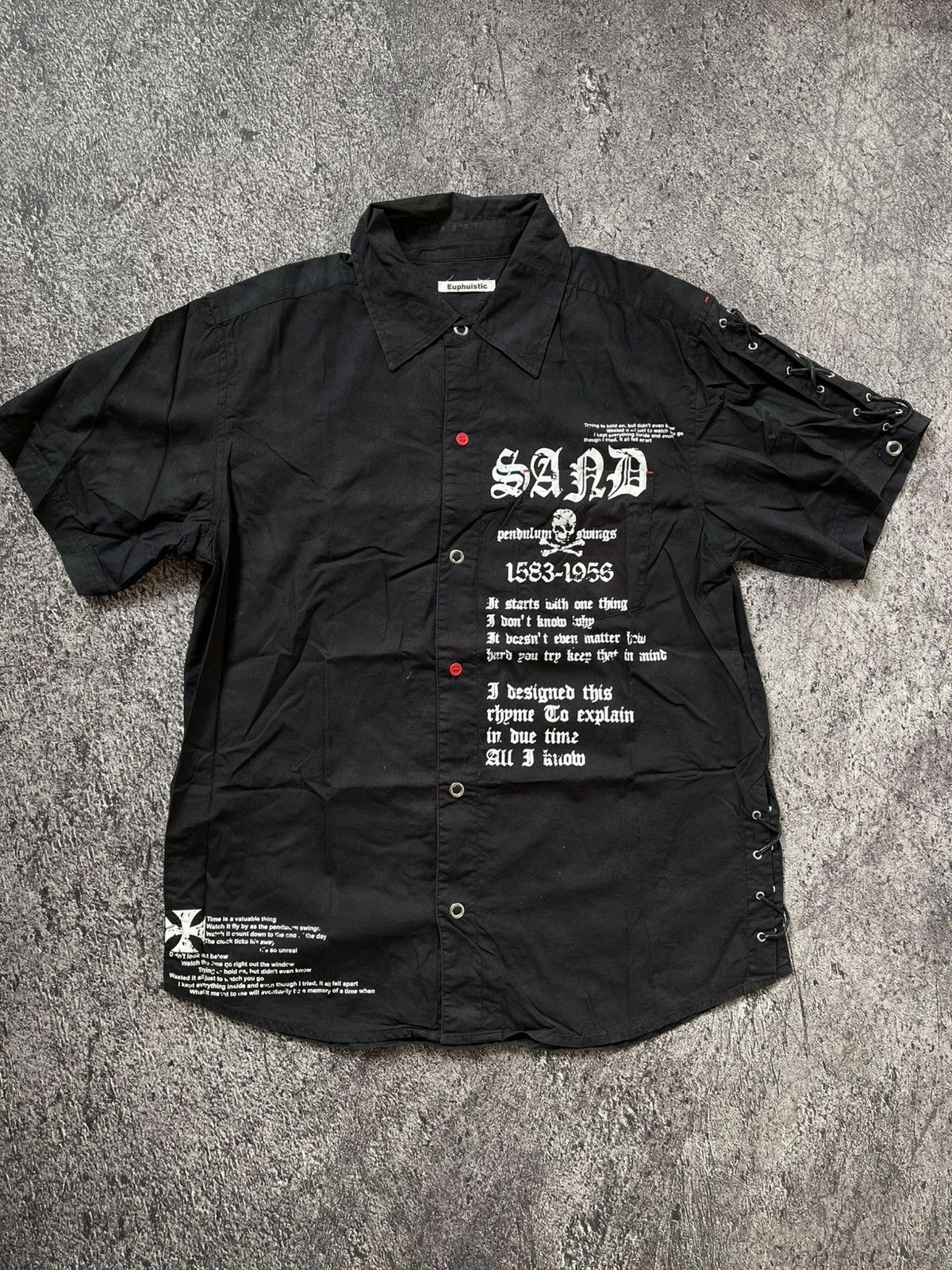 Japanese Brand Y2K Euphuistic laced skull ifsixwasnine shirt Size US L / EU 52-54 / 3 - 1 Thumbnail