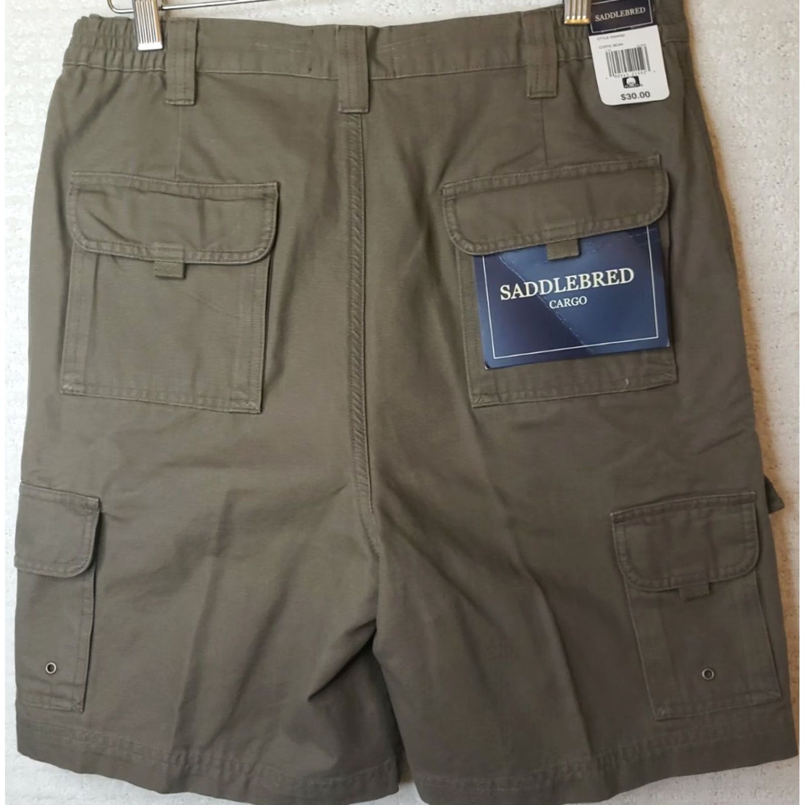 Vintage Saddlebred Cargo Shorts Men 34 Brown 8" Inseam New with Tags Regular Fit Plain Front Pocket Shorts Mens Size US 34 / EU 50 - 4 Thumbnail