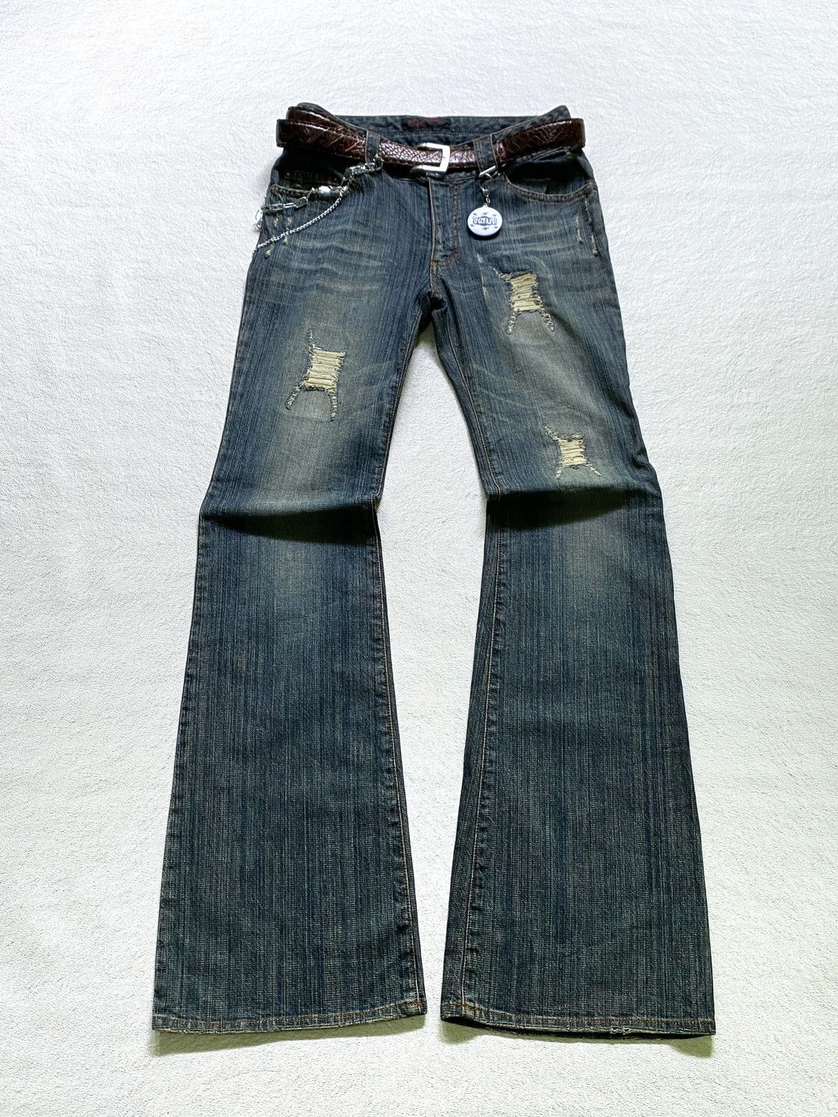 Japanese Brand SICK💰 A.R.C Flared Distresssed Jeans Size US 29 - 1 Thumbnail