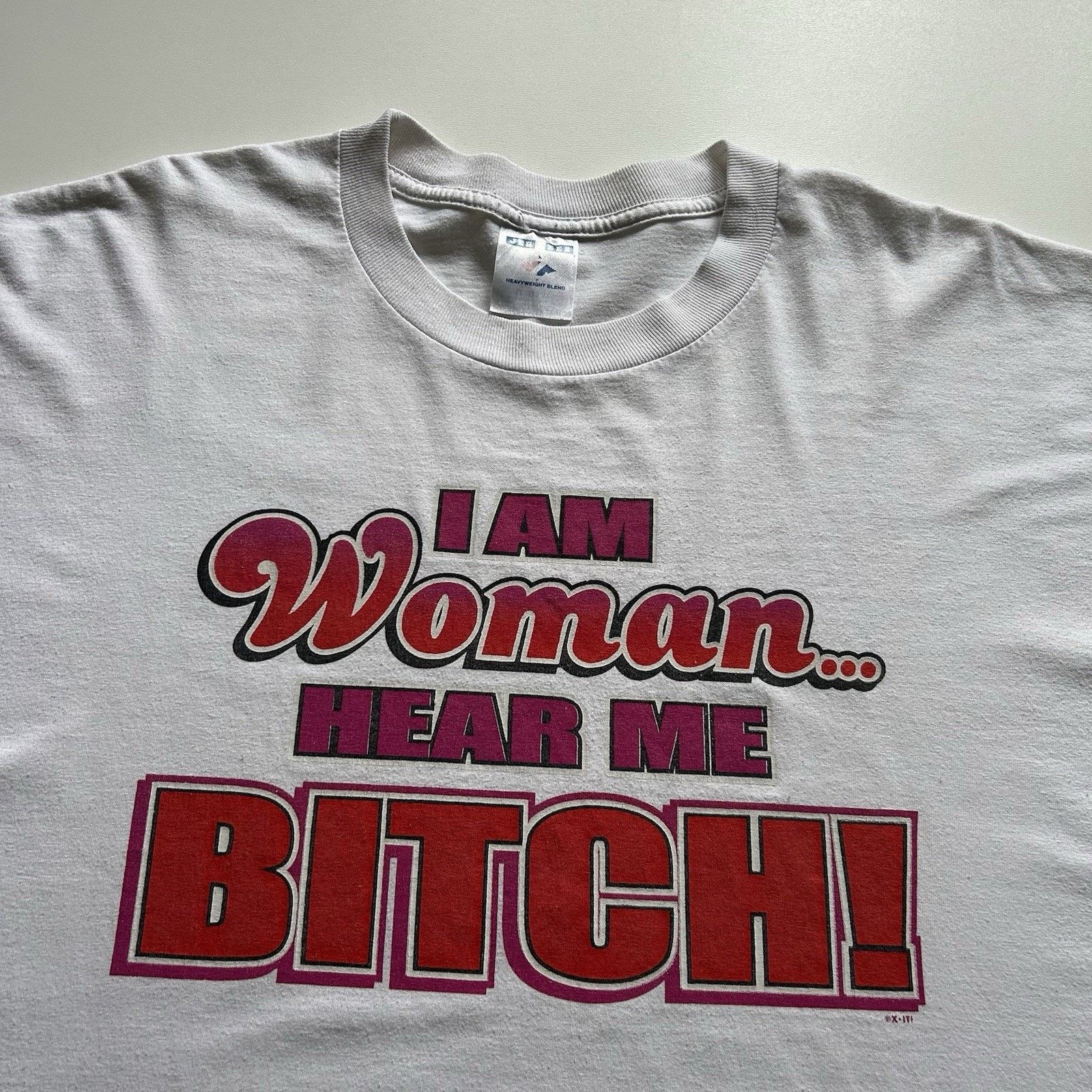 Jerzees Vintage I Am Woman Hear Me Bitch T-Shirt XXL Y2K Funny Rare Size US XXL / EU 58 / 5 - 2 Thumbnail