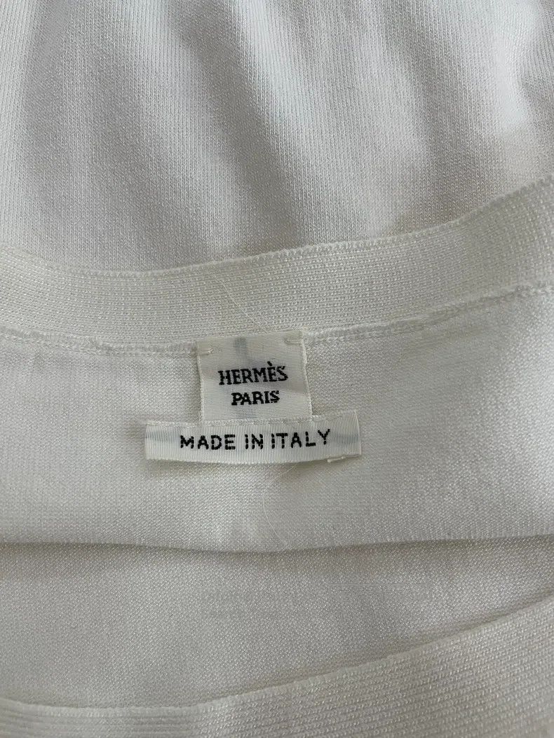 Other Hermes White Short Sleeve Knit Top Size XXS / US 00 / IT 34 - 4 Thumbnail