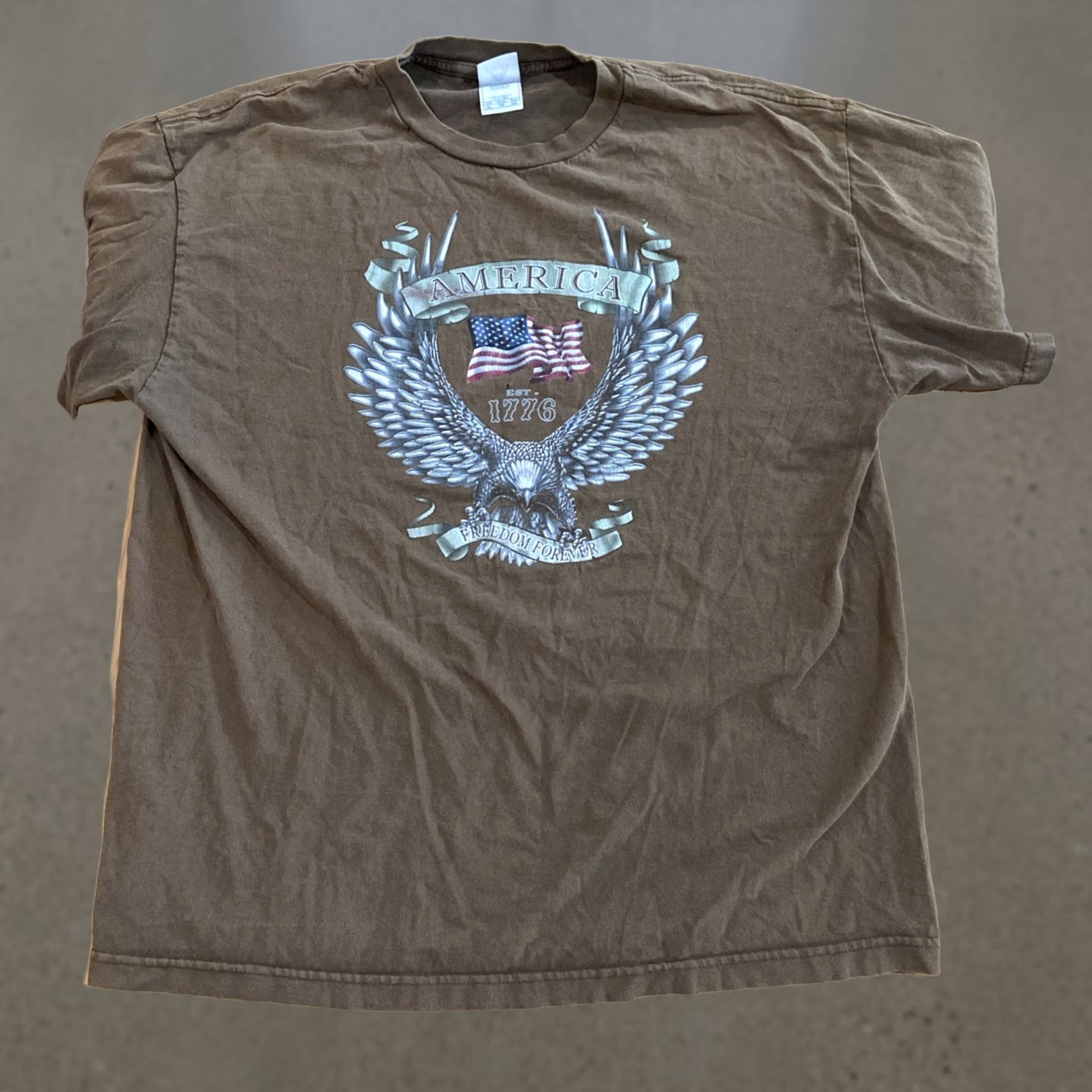AAA AAA America Freedom Forever Eagle T-Shirt Mens L Brown Patriotic Soldier Size US L / EU 52-54 / 3 - 1 Thumbnail