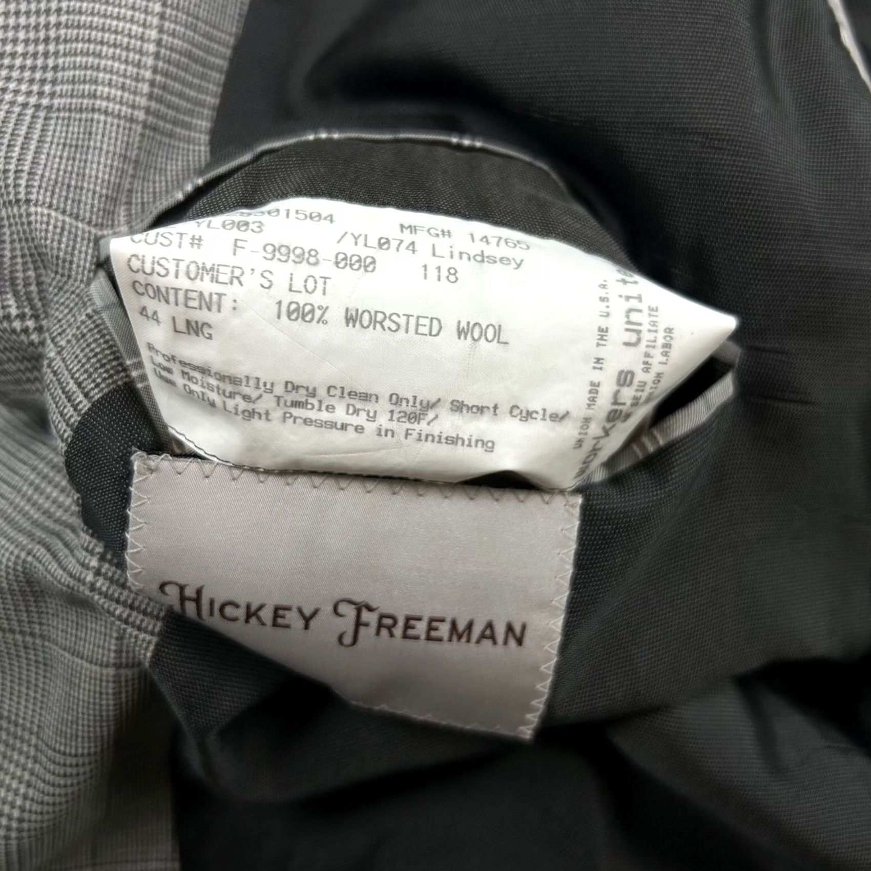 Vintage VINTAGE Hickey Freeman Blazer Plaid 2-Button Wool USA 44L Mens Black/White Glen Plaid Blazer Mens Wool 100% Wool USA 44 Long Men’s Blazer Size 44R - 4 Thumbnail