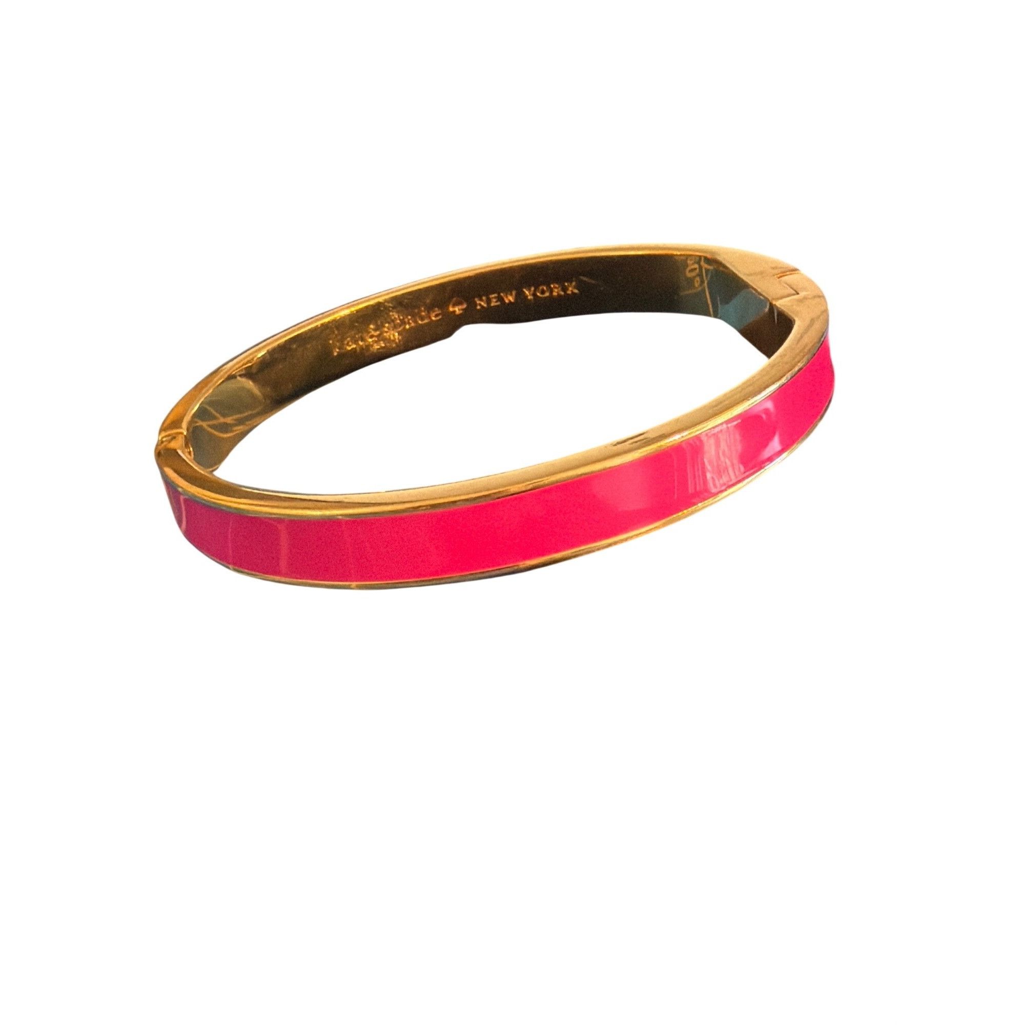 Kate Spade Kate Spade New York Tickled Pink Gold Tone Enamel Bangle Bra Size ONE SIZE - 1 Thumbnail