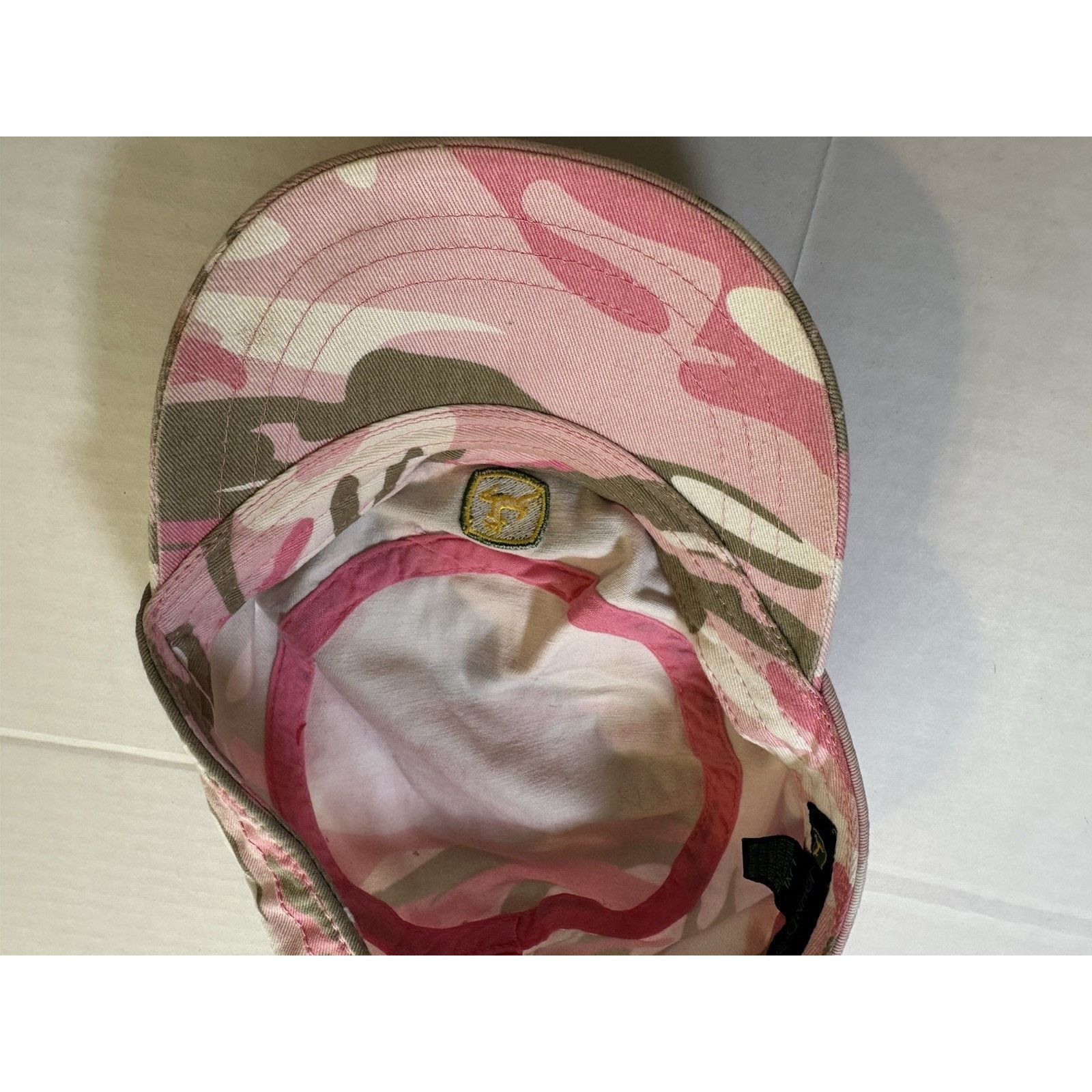 John Deere John Deere Pink Camo Military Cap/Hat L/XL Strap Back 2011 Size ONE SIZE - 8 Thumbnail