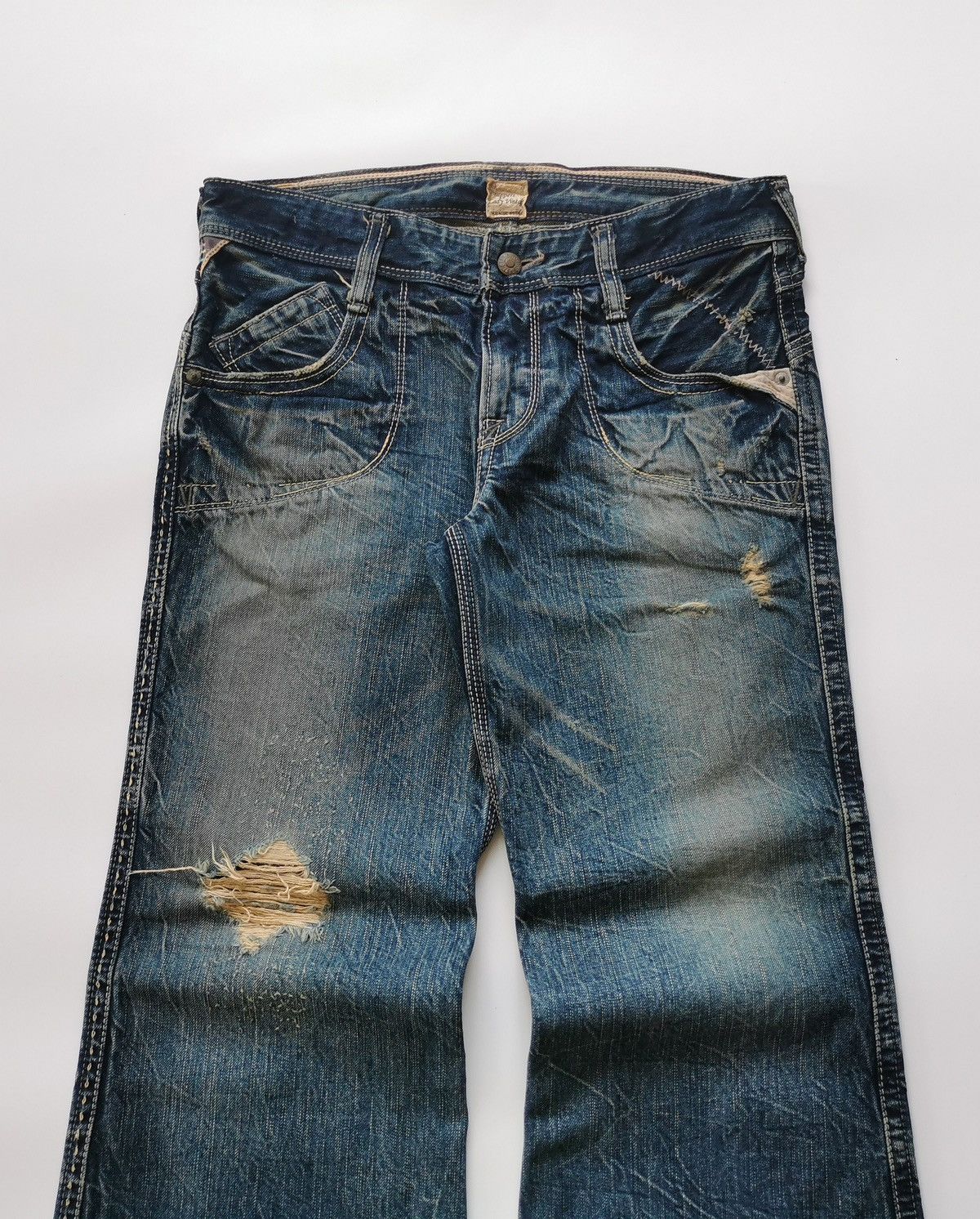 Edwin Brappers Lady Vintage Selvedge Bootcut Distressed Jeans Size 31" - 2 Thumbnail
