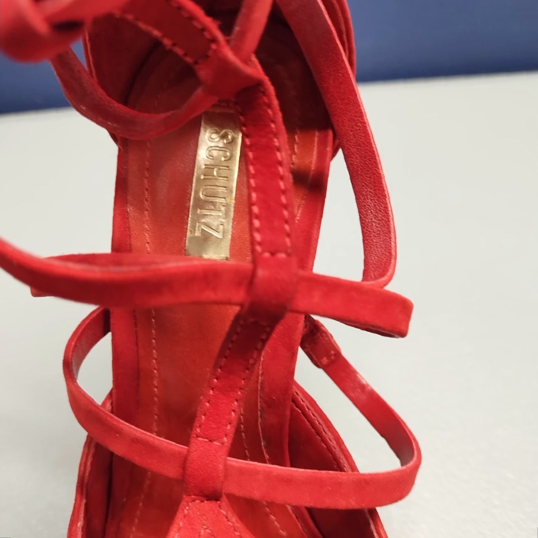 SCHUTZ Schutz Paluda Caged Stiletto Strappy Heels Women Size 6 Red Pointed Toe Back Zip Womens Size 6 Schutz Paluda Stiletto Heels Red Size US 6 / IT 36 - 7 Thumbnail