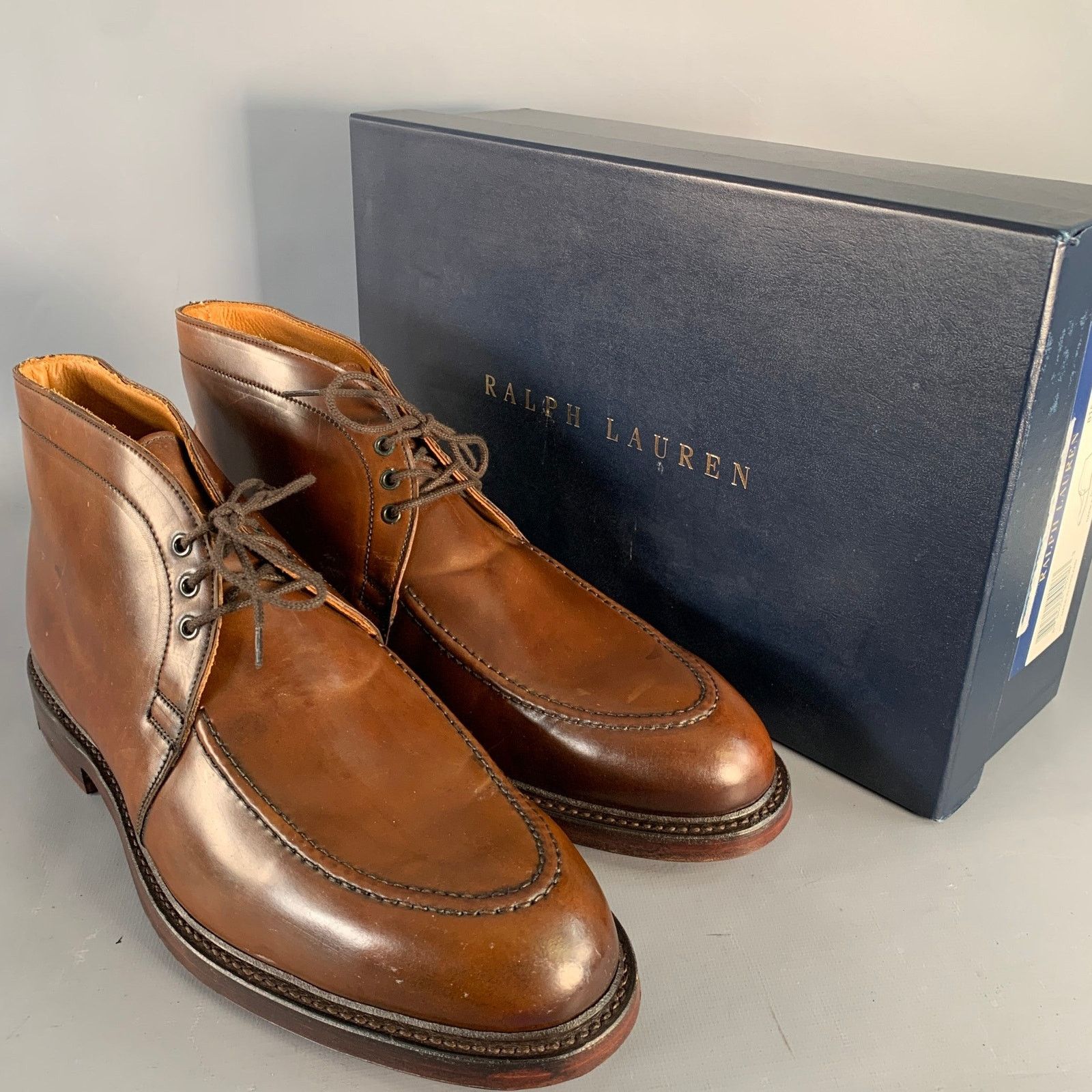 Ralph Lauren RALPH LAUREN Gifford Cordovan Leather Lace-Up Ankle Boots Size US 10.5 / EU 43-44 - 12 Thumbnail