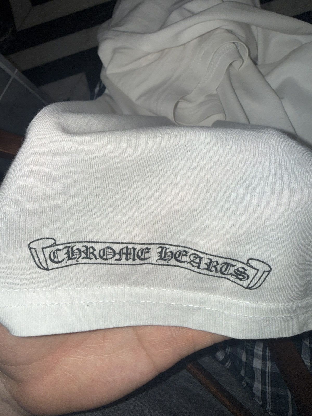 Chrome Hearts Chrome Hearts White V-neck Tee Size US L / EU 52-54 / 3 - 6 Thumbnail