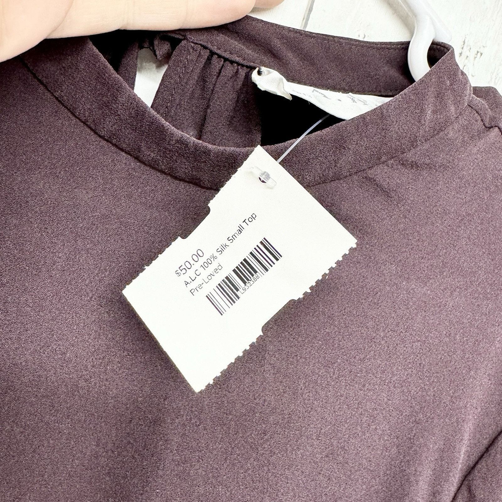 A.L.C. A.L.C Blouse Size M Long Sleeve Mock Neck Silk Plum Purple Size M / US 6-8 / IT 42-44 - 4 Thumbnail