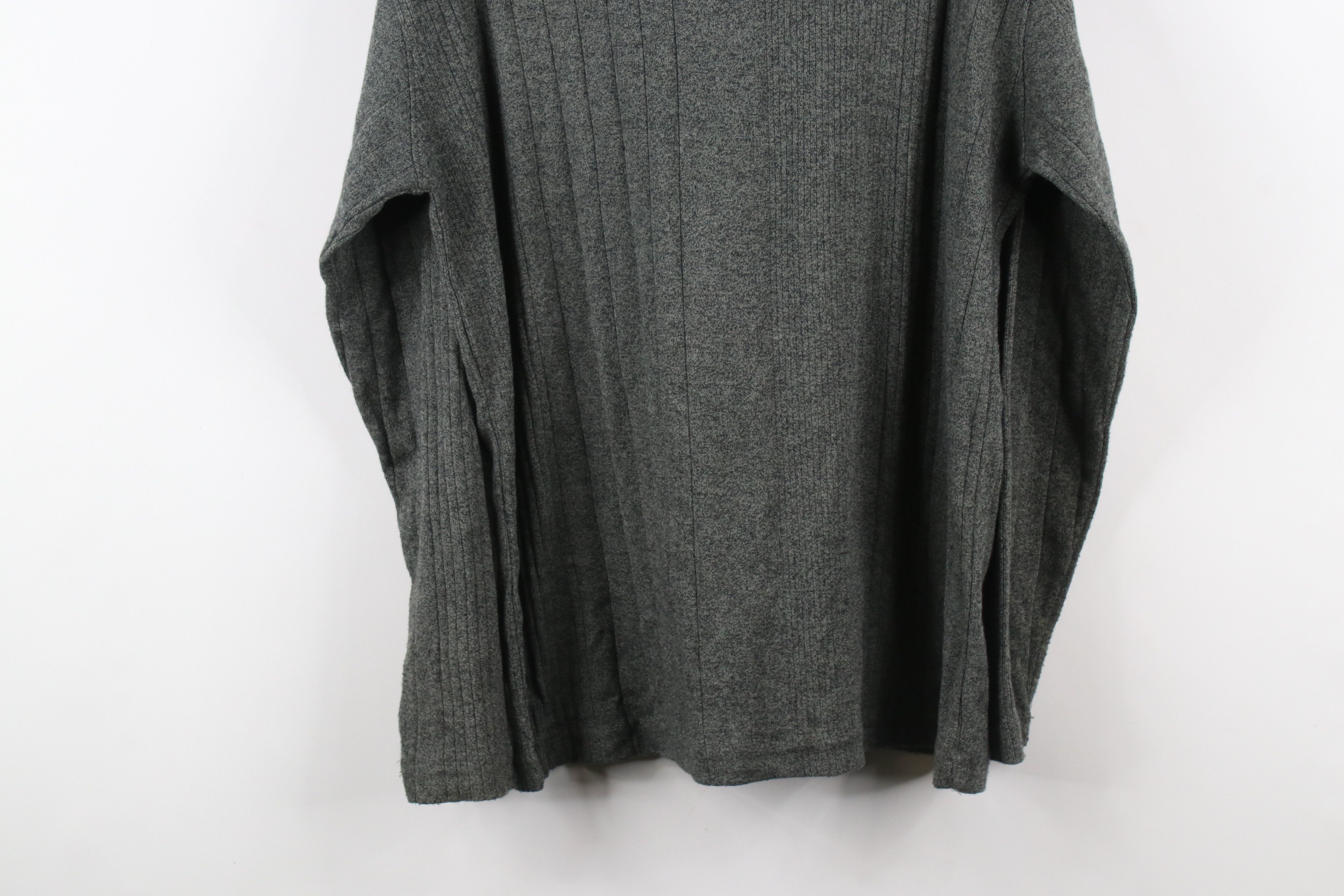 Vintage Vintage 90s Streetwear Blank Ribbed Knit Mock Neck T-Shirt Size US M / EU 48-50 / 2 - 12 Thumbnail
