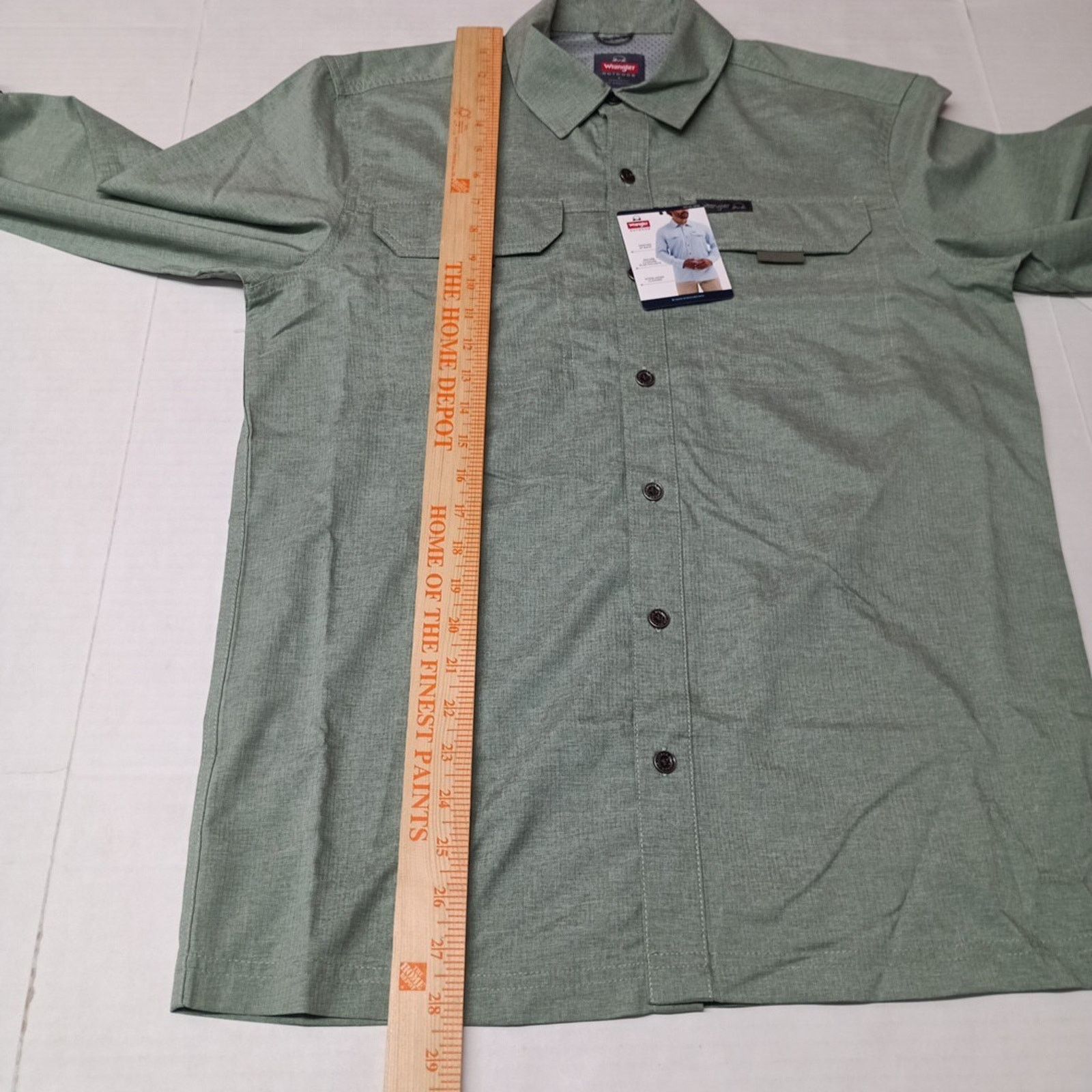 Wrangler Wrangler Men's S Green Hike Shirt Vented Roll Tab UPF 40+ Size US S / EU 44-46 / 1 - 8 Thumbnail