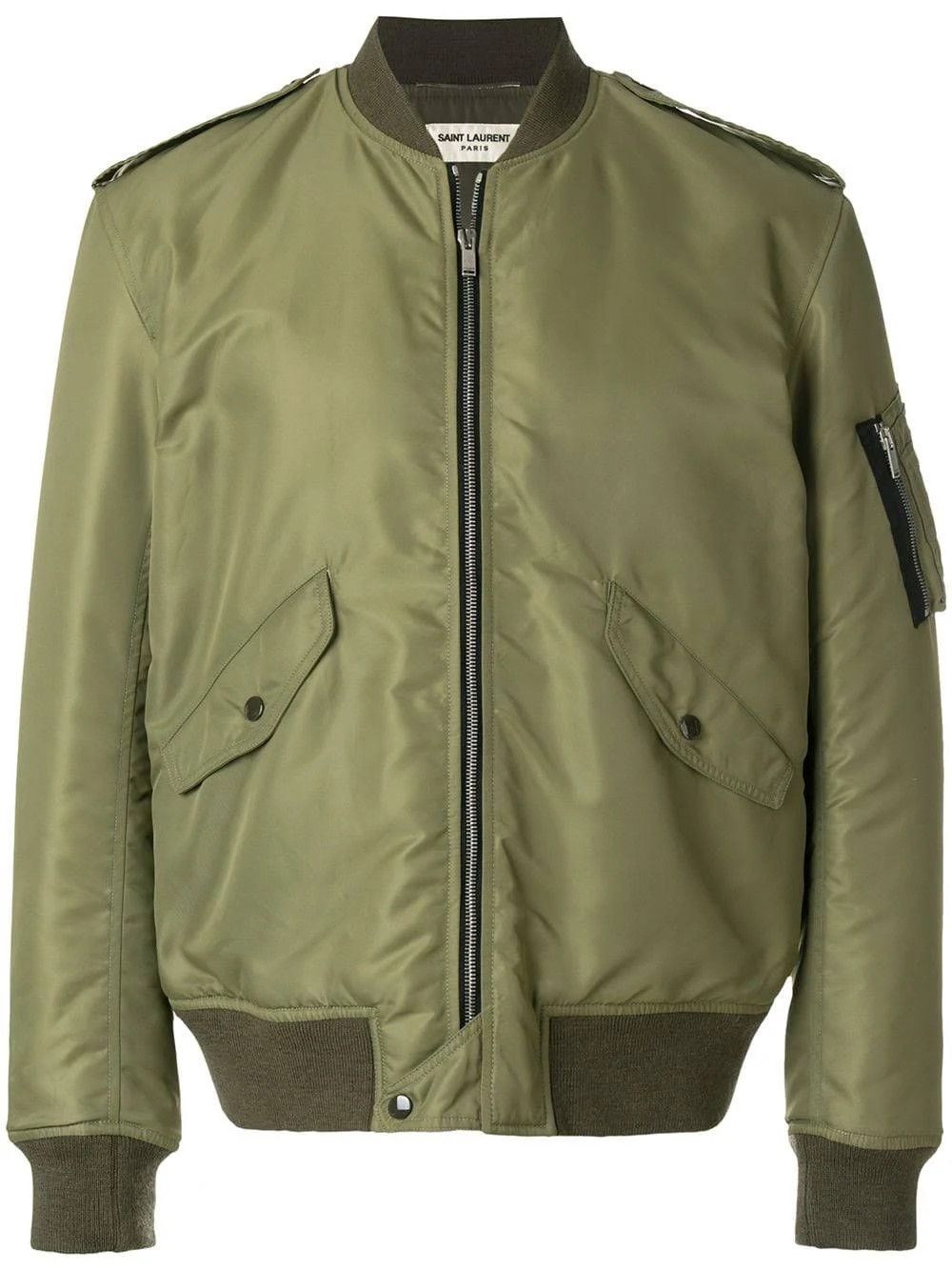 Saint Laurent Paris o1bcso1str1124 Bomber Jacket in Green Size XS / US 0-2 / IT 36-38 - 1 Preview