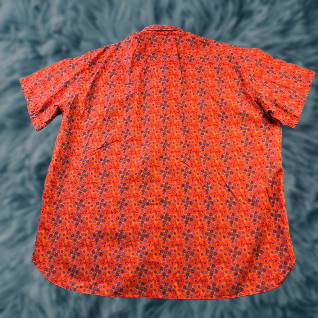 Luchiano Visconti Luchiano Visconti Shirt Mens 3XL XXXL Orange Flip Sleeve All Over Print Short Sleeve Button-Up Geometric Hawaiian Casual Business Travel Cotton Blue Size US XXL / EU 58 / 5 - 1 Thumbnail