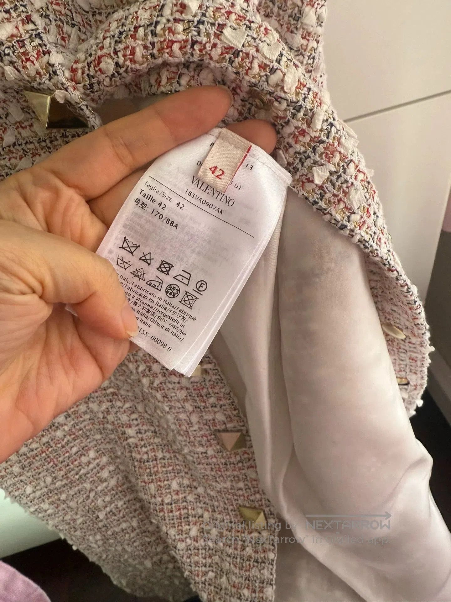 Valentino Valentino Tweed Dress with Studs. Size US 26 / EU 42 - 4 Thumbnail